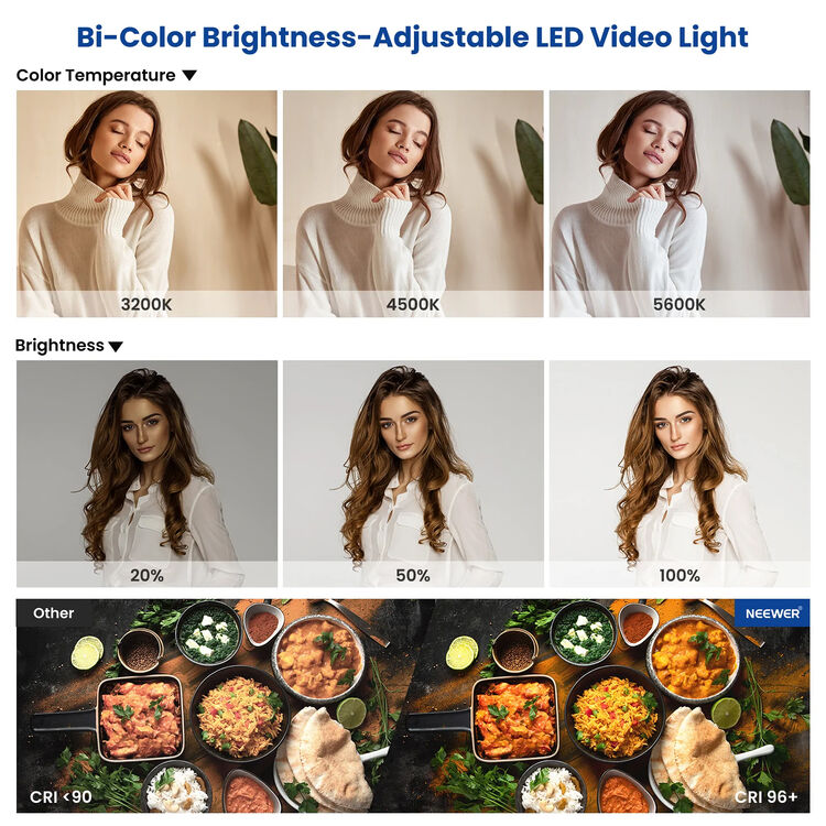 Kit LED Bicolor Neewer NL660 con 2 Luces con Soportes