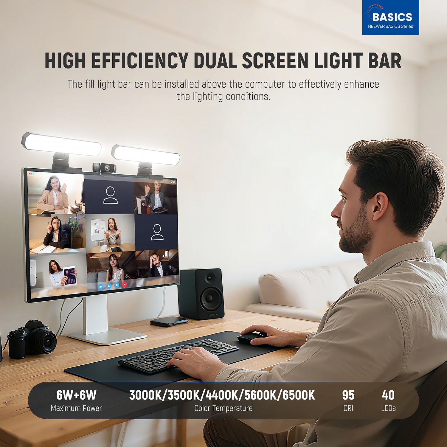 Barra de Luz Bicolor Neewer dual L10 para Monitores