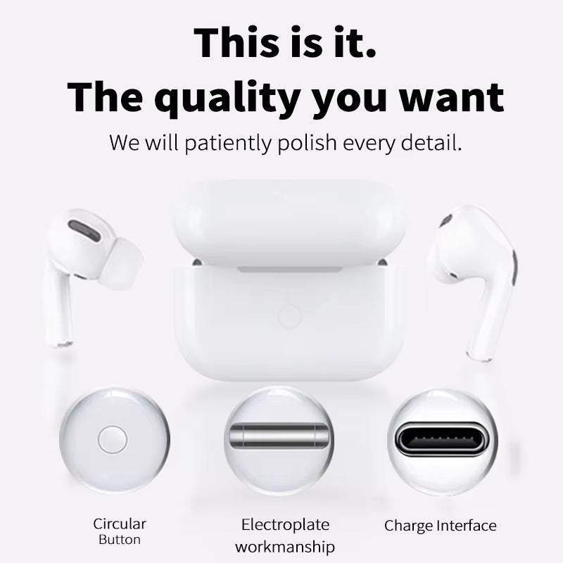 Airs Pro Wireless Bluetooth Earbuds Choices Hi-Fi Stereo Sound with Mic Charging Case Waterproof for Iphone and Xiaomi