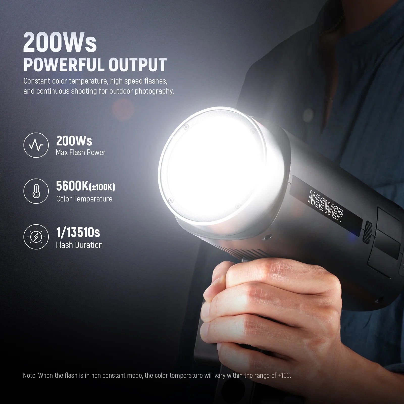 Flash para exteriores Neewer Q200 de 200 W