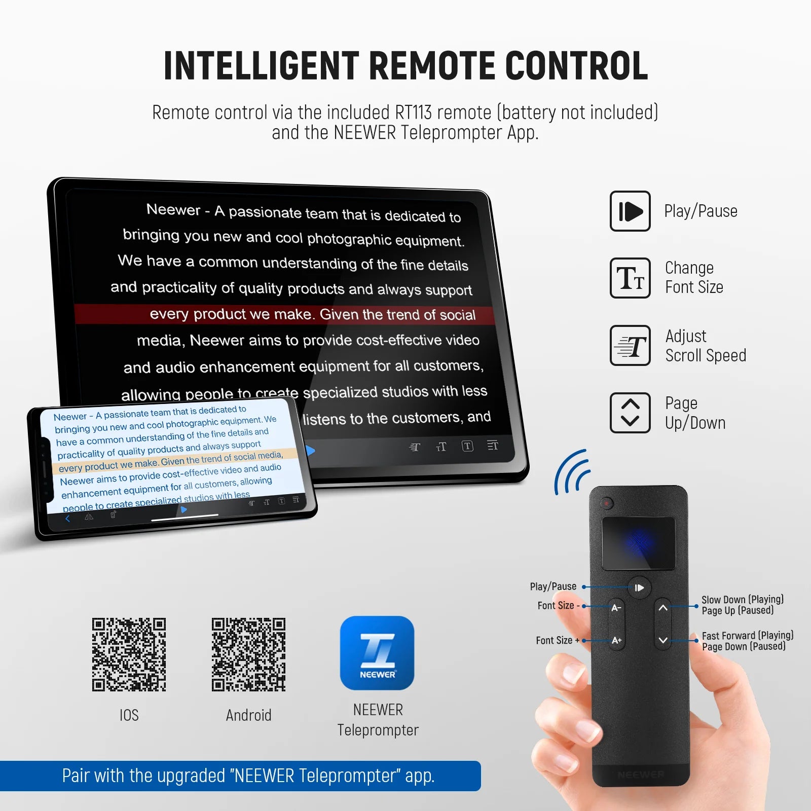 Teleprompter de aleación de aluminio NEEWER BASICS X12B