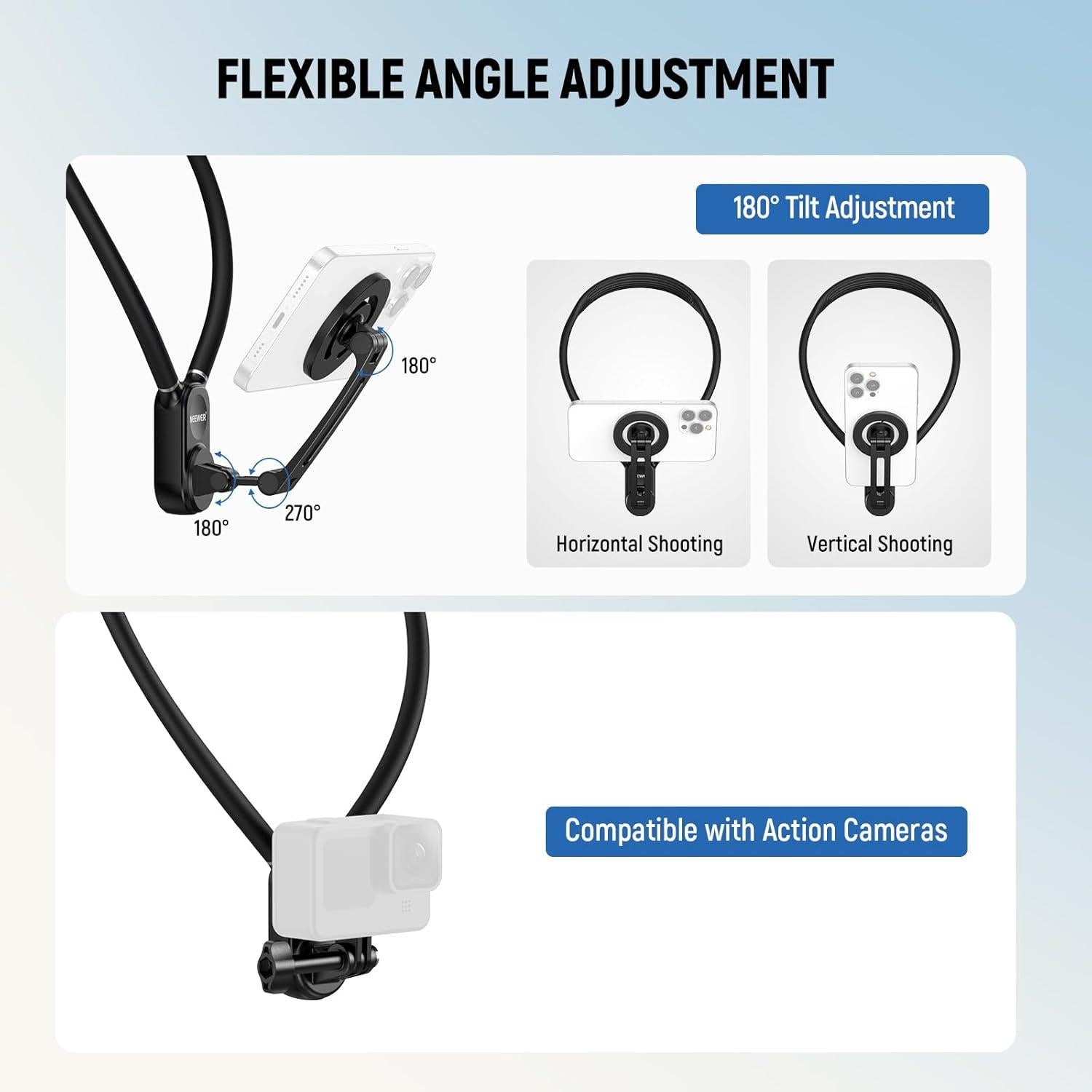 Soporte Cuello Neck Neewer GP-16 Magnético para Teléfono/GoPro