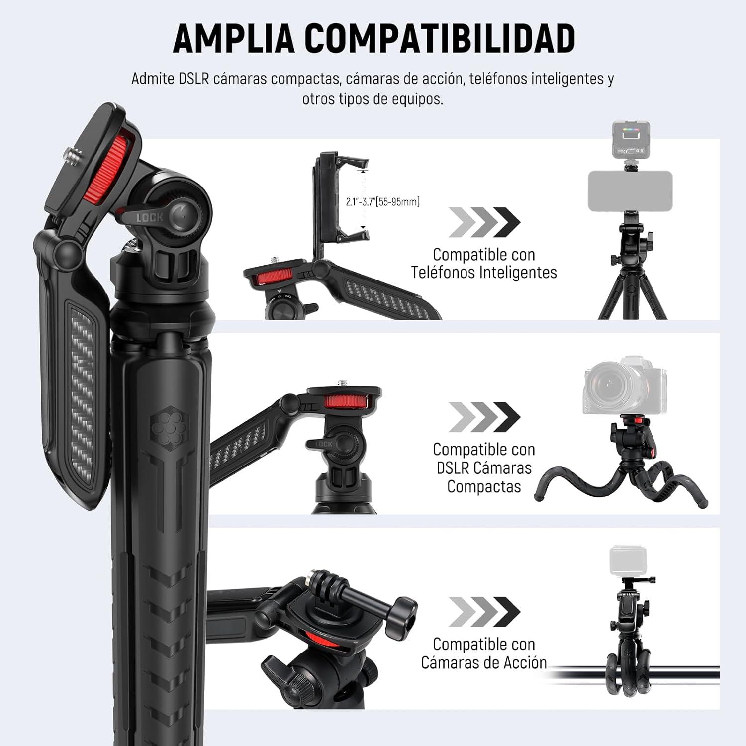Trípode Flexible Neewer TP36 con Bola y Control Remoto