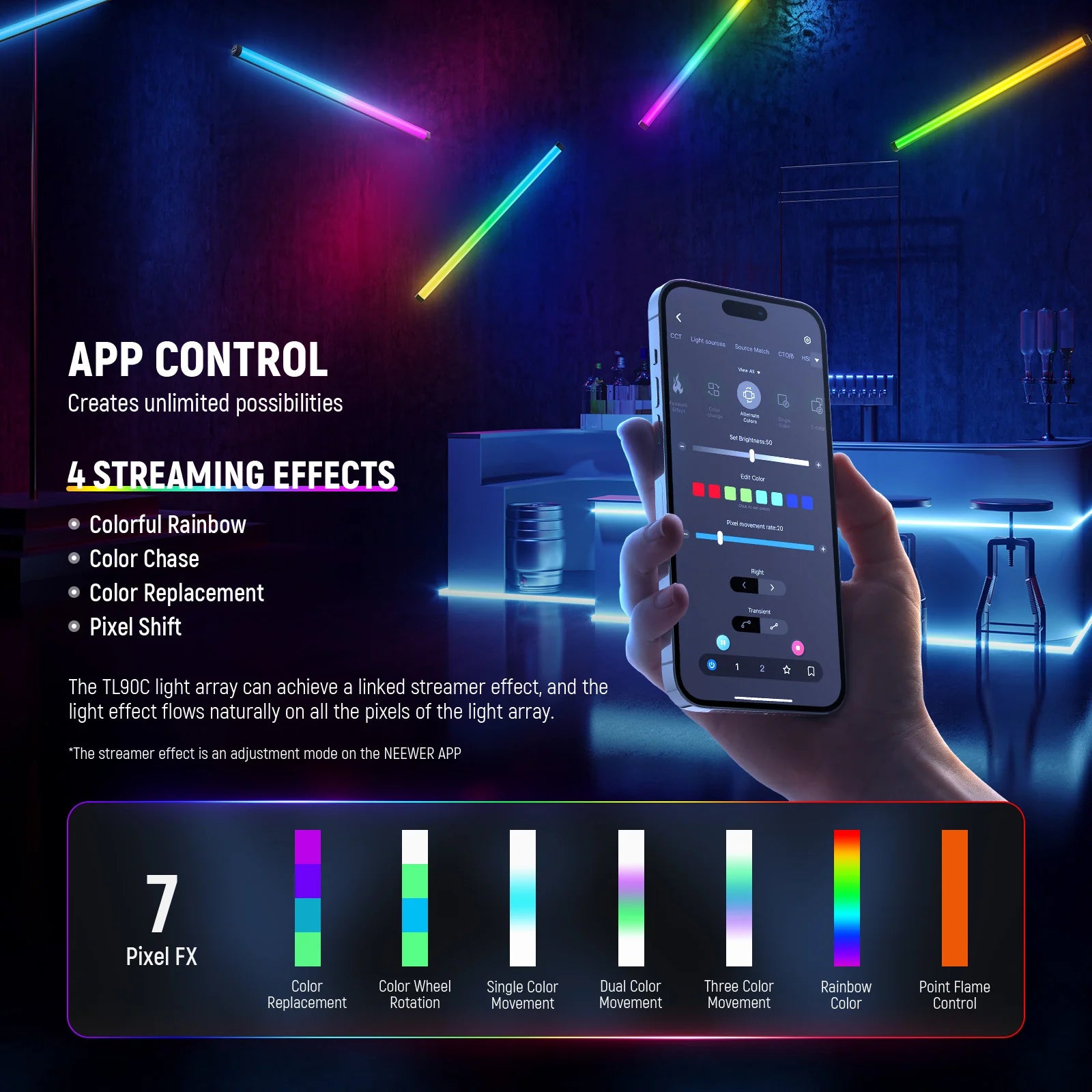 Tubo de luz RGB Neewer TL90C de 30W