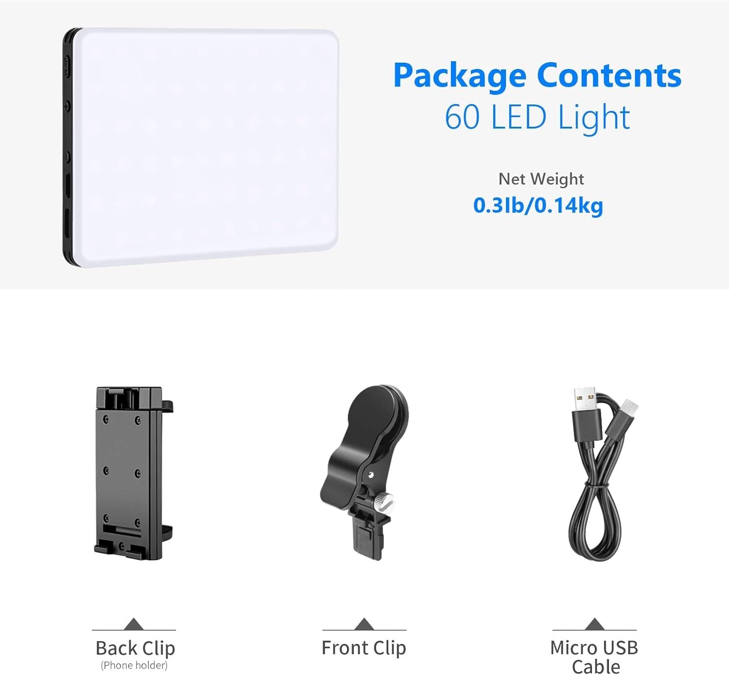 Luz LED Neewer NL-60AI con Clip para Videollamadas