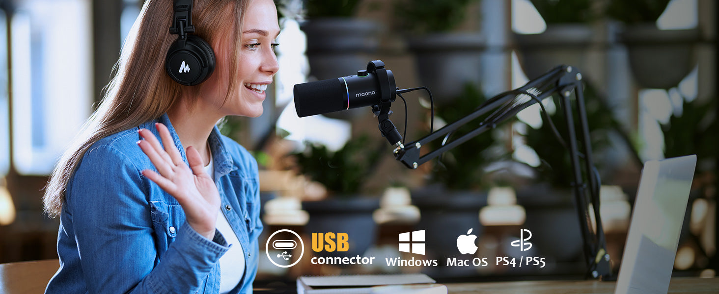 Microfono Dinamico Maono PD200X XLR-USB Para Podcast