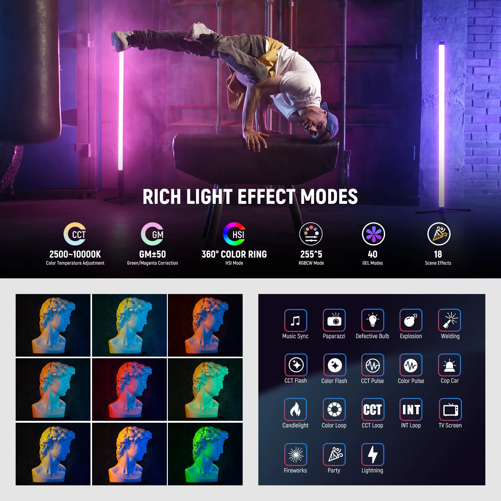 Tubo de luz RGB Neewer TL90C de 30W