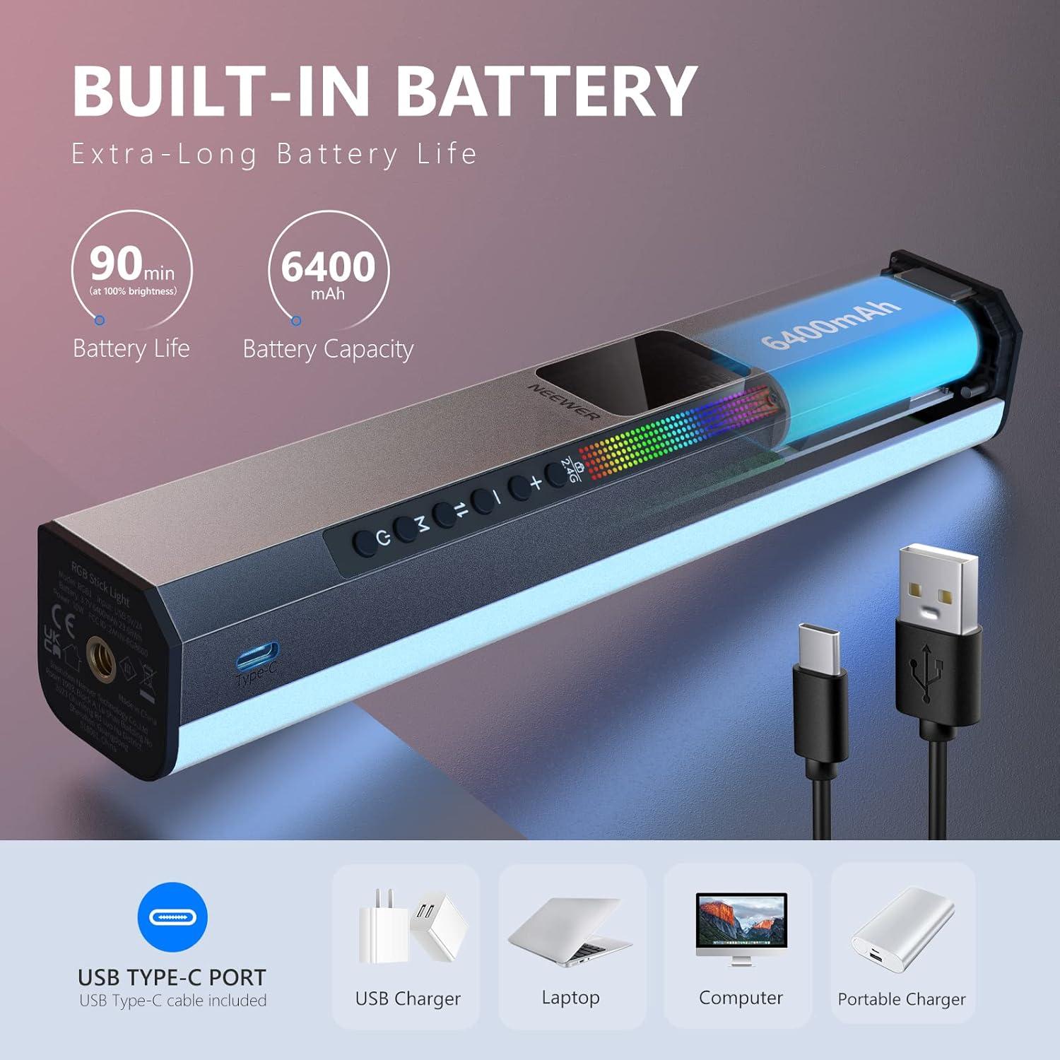 Barra LED RGB Neewer RGB1 Magnética y Portátil