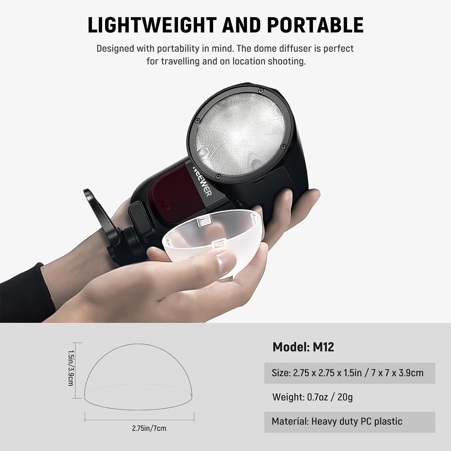 Difusor Magnético Neewer M12 para Flash Speedlite