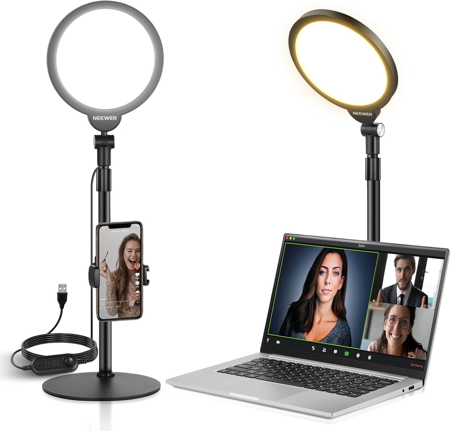 Kit de Luz Selfie Neewer R06 de 17,8 cm para Teléfonos
