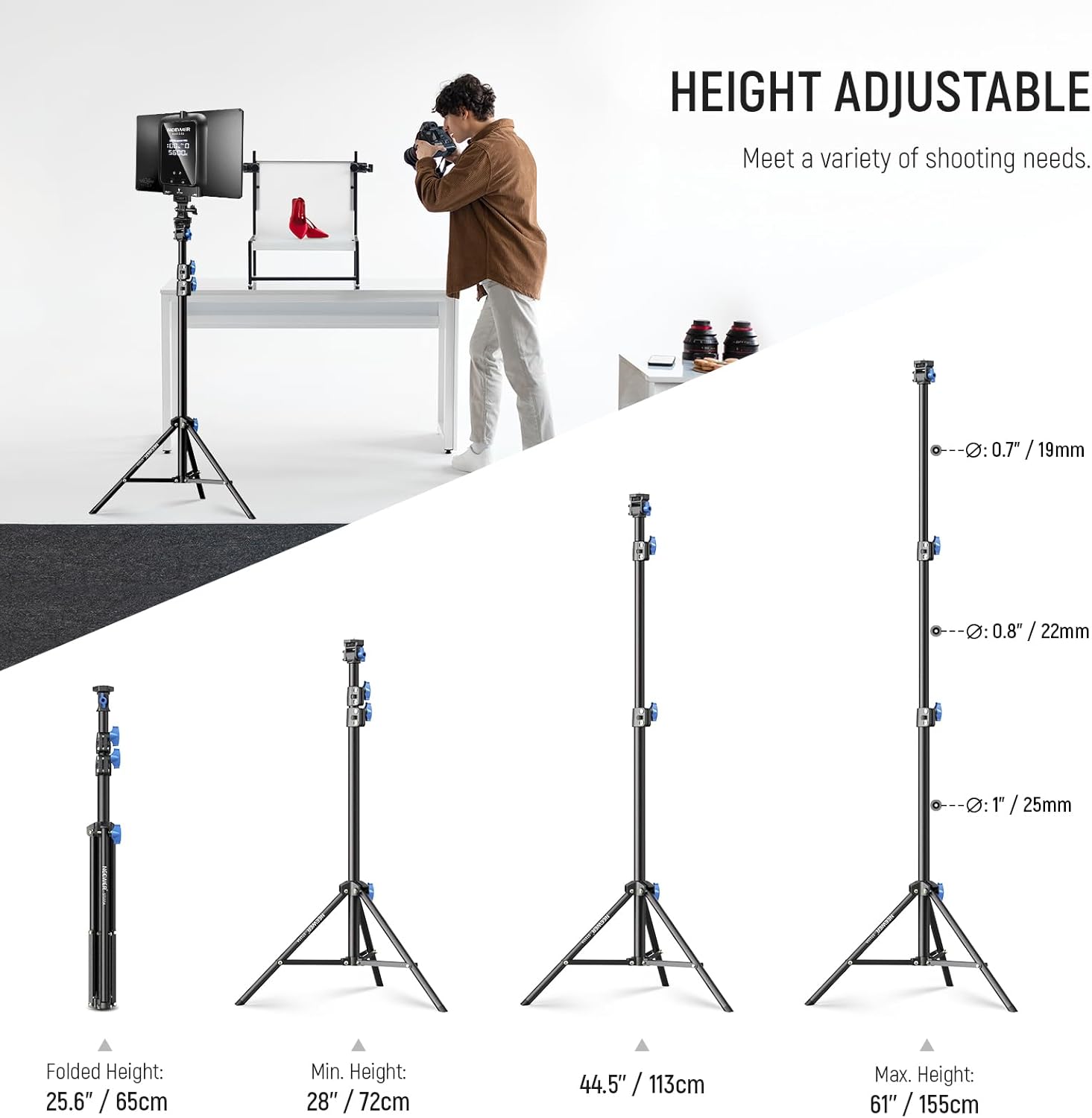 Trípode de Iluminación NEEWER de 72 a 155 cm