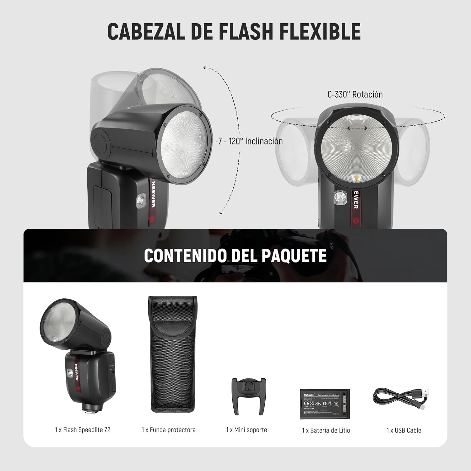 Flash Speedlite Neewer Z2-S TTL Cabeza Redonda Sony
