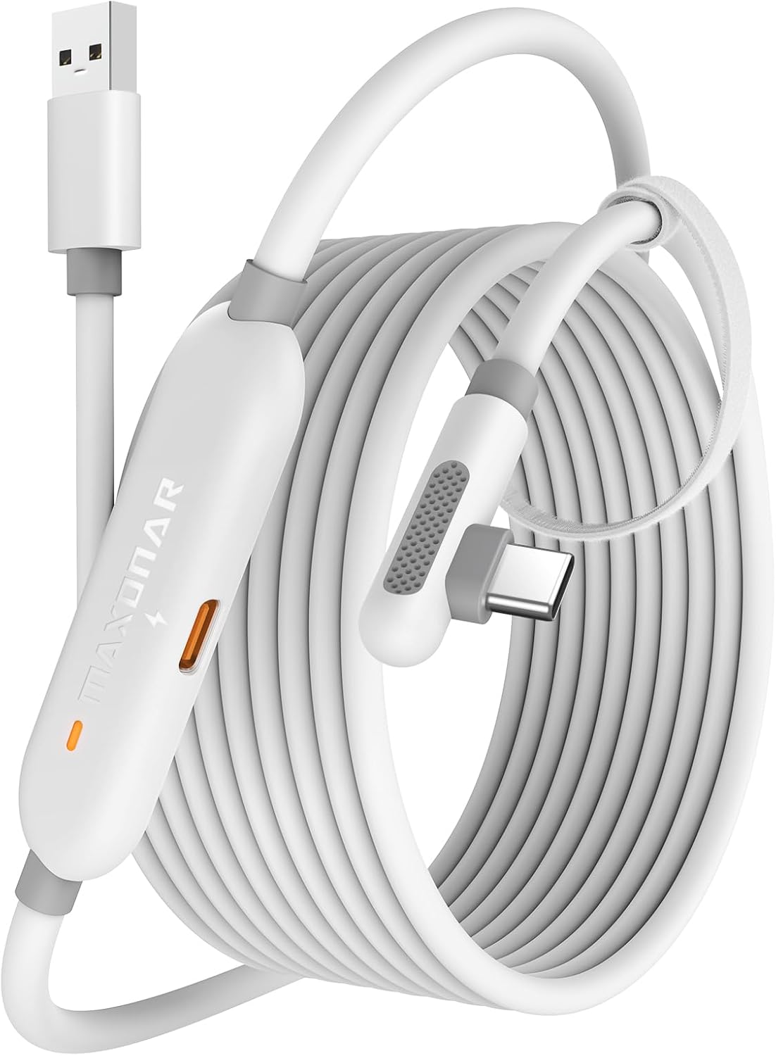 Cable de carga para realidad virtual (VR) de 6 m (chip de última generación), compatible con accesorios Meta Quest 3S/Quest 3/Oculus Quest 2/Pico 4 y PC/SteamVR. ¡Un regalo increíble! Cable USB 3.0 a USB C de 5 Gbps, color negro.
