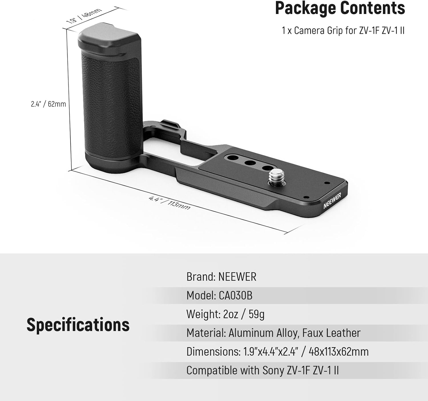 Placa en L Neewer ZV-1F/ZV-1 II para Sony