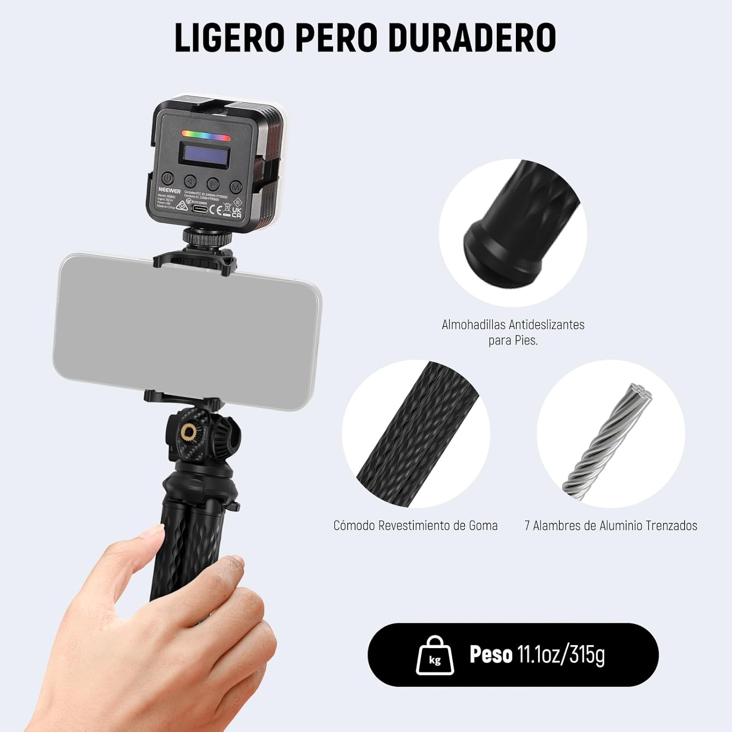 Trípode Flexible Neewer T34 con Cabezal Bola y Soporte Móvil