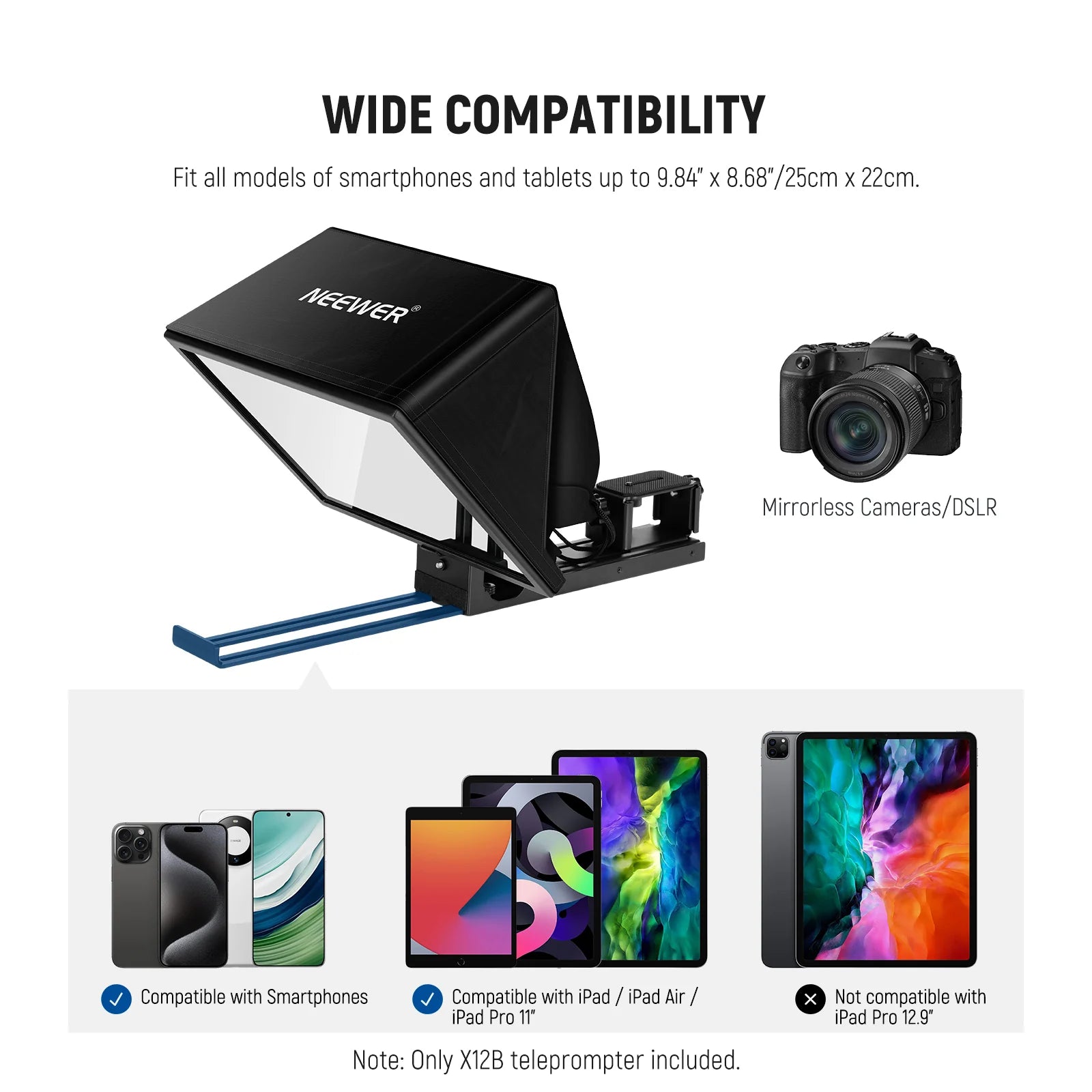Teleprompter de aleación de aluminio NEEWER BASICS X12B