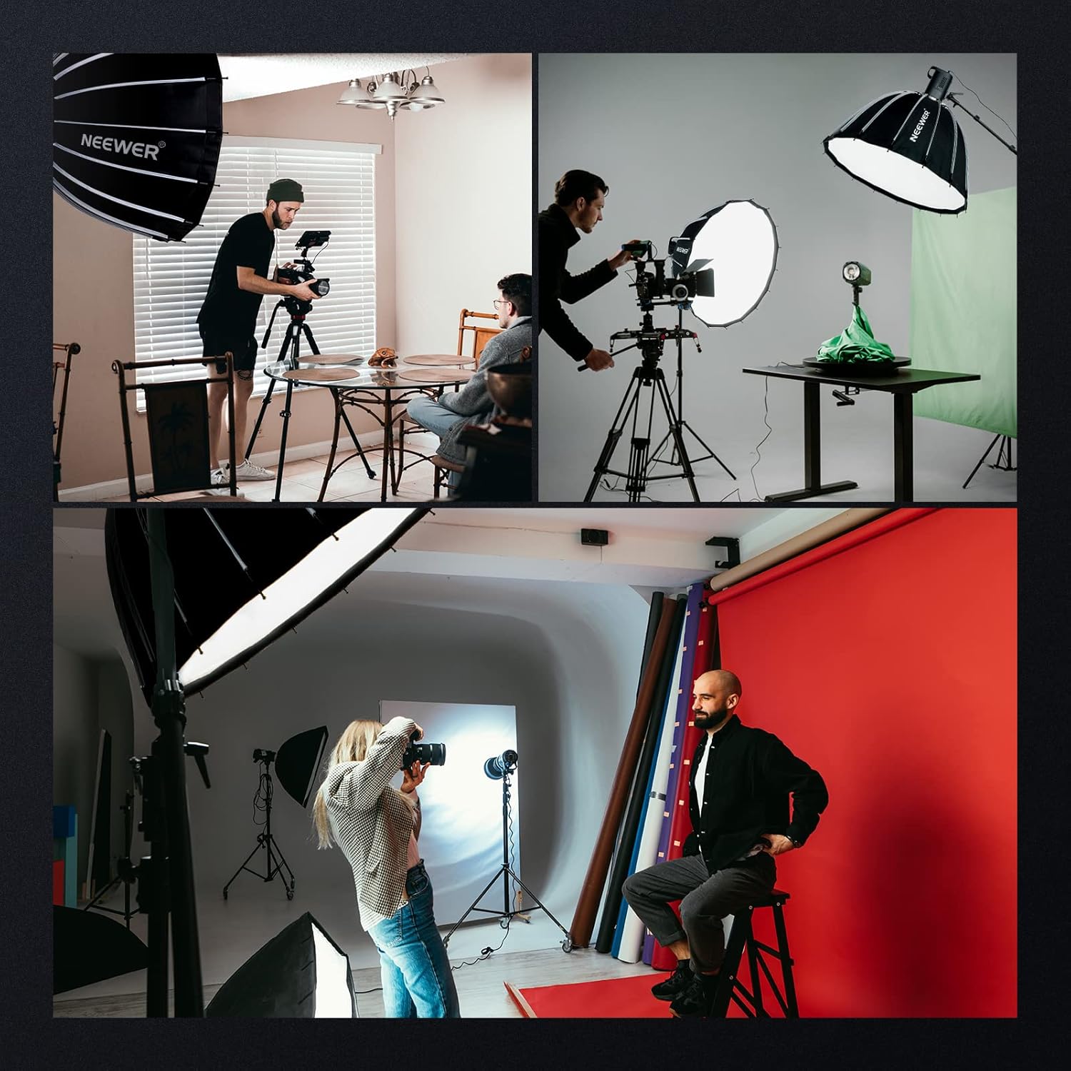 Softbox Parabólico Neewer de 85 cm con Grid y Montura Bowens