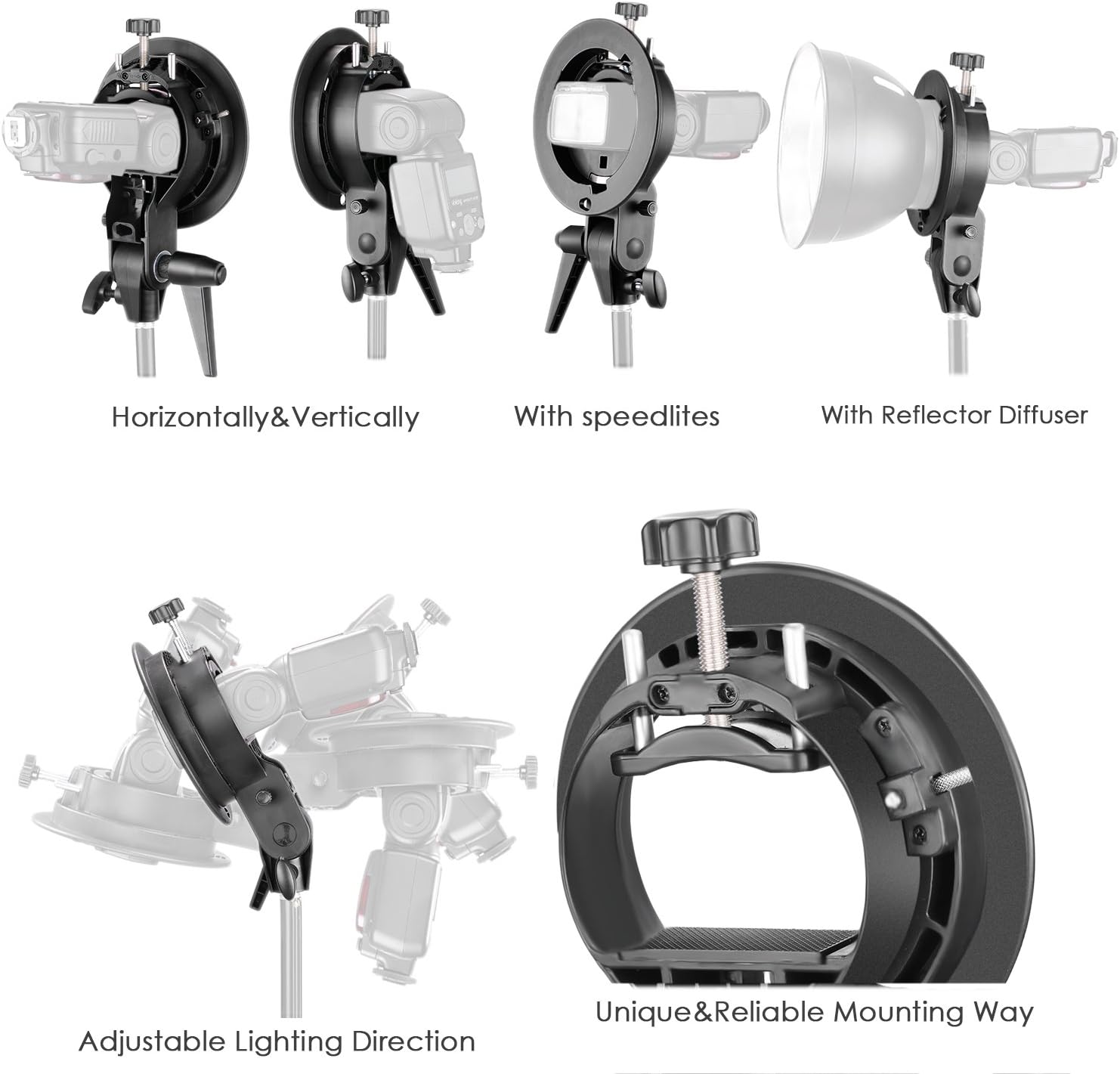 Soporte de montaje tipo S Neewer para flash Speedlite