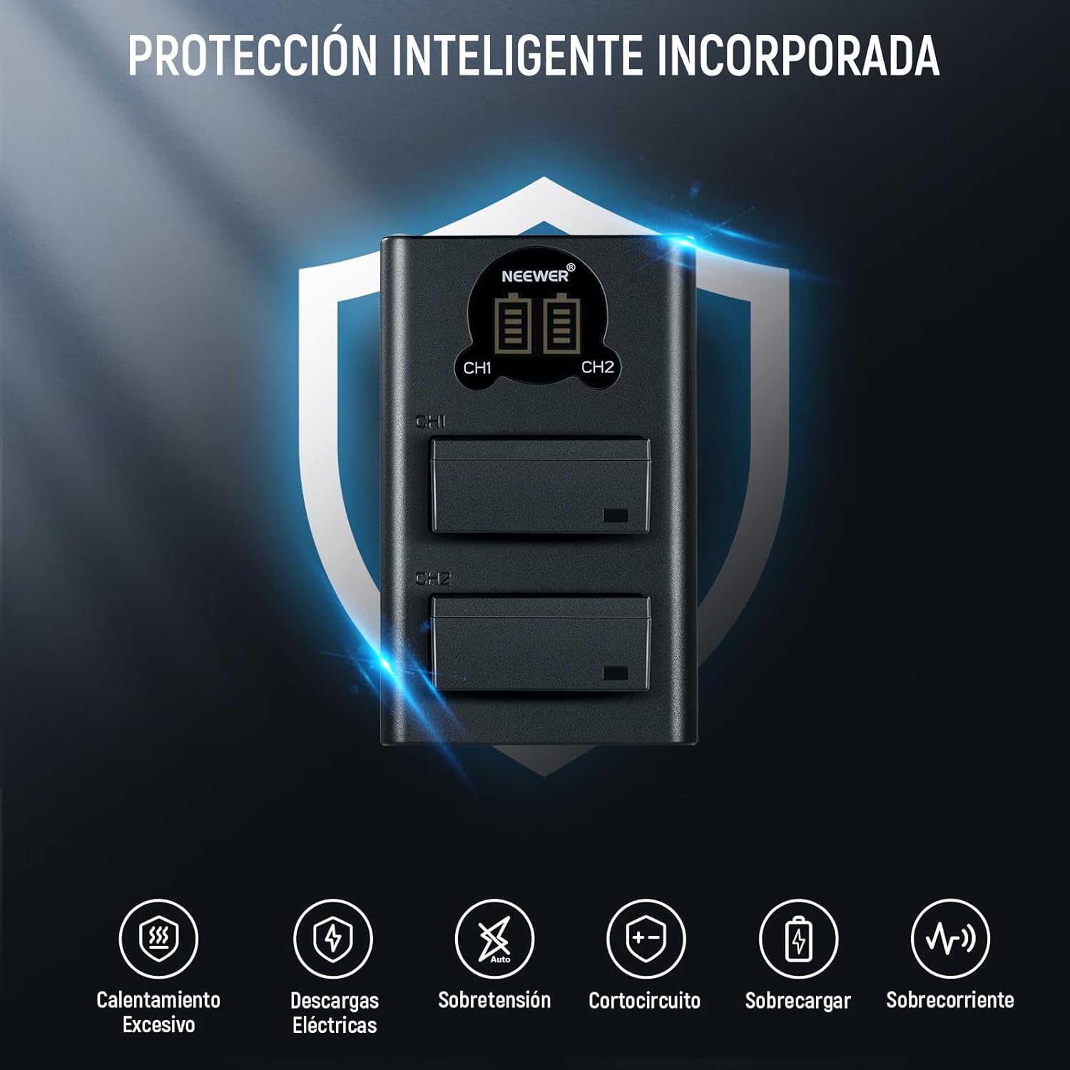 Kit 2 Baterías Neewer NP-W126 1140mAh con Cargador USB-C