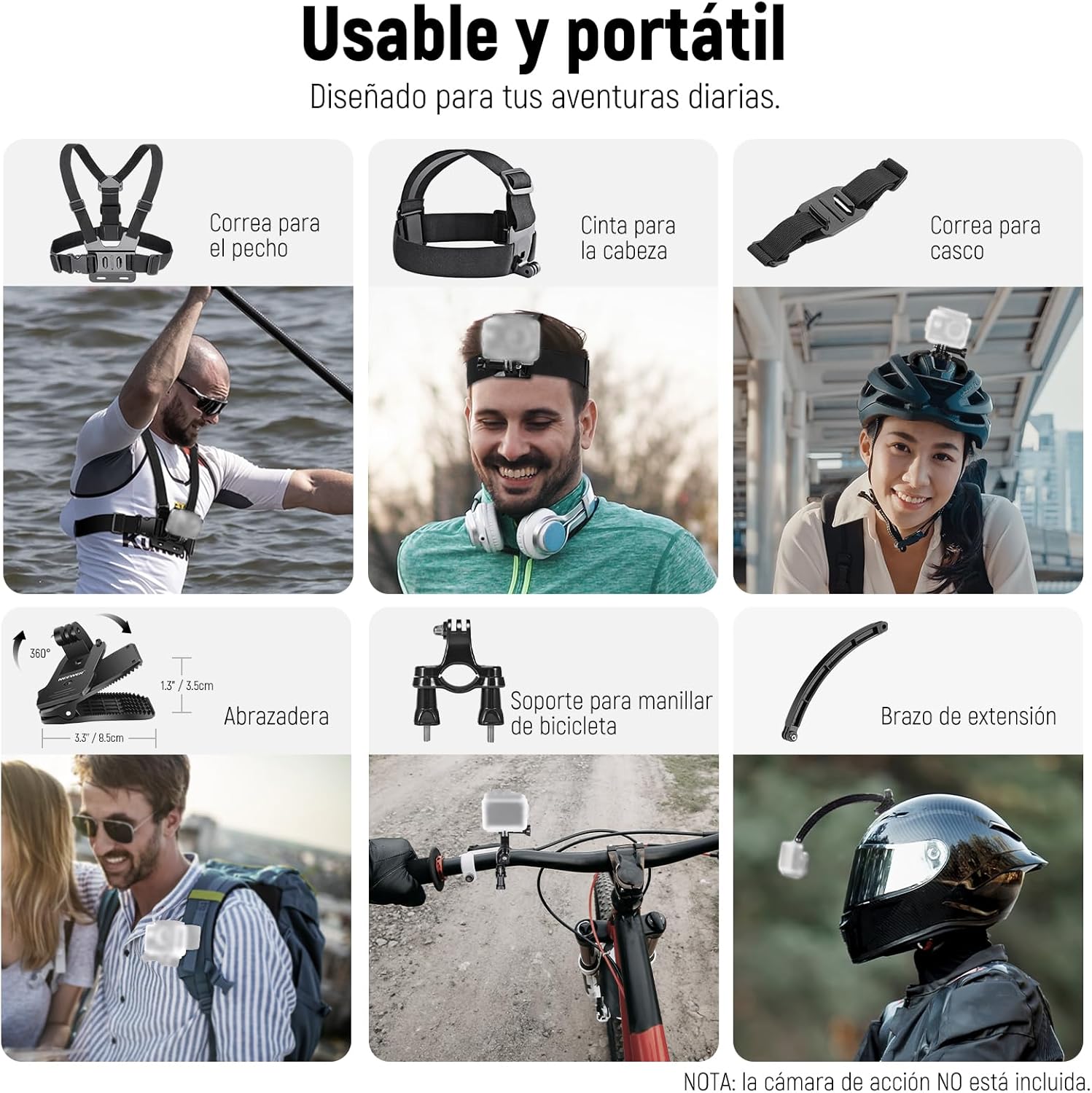 Kit Accesorios 50 en 1 Neewer para Cámaras de Acción