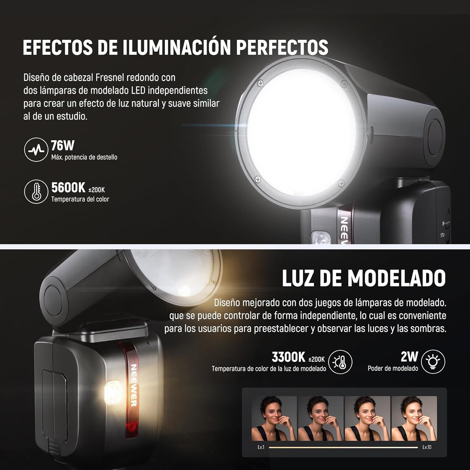 Flash Speedlite Neewer Z2-S TTL Cabeza Redonda Sony