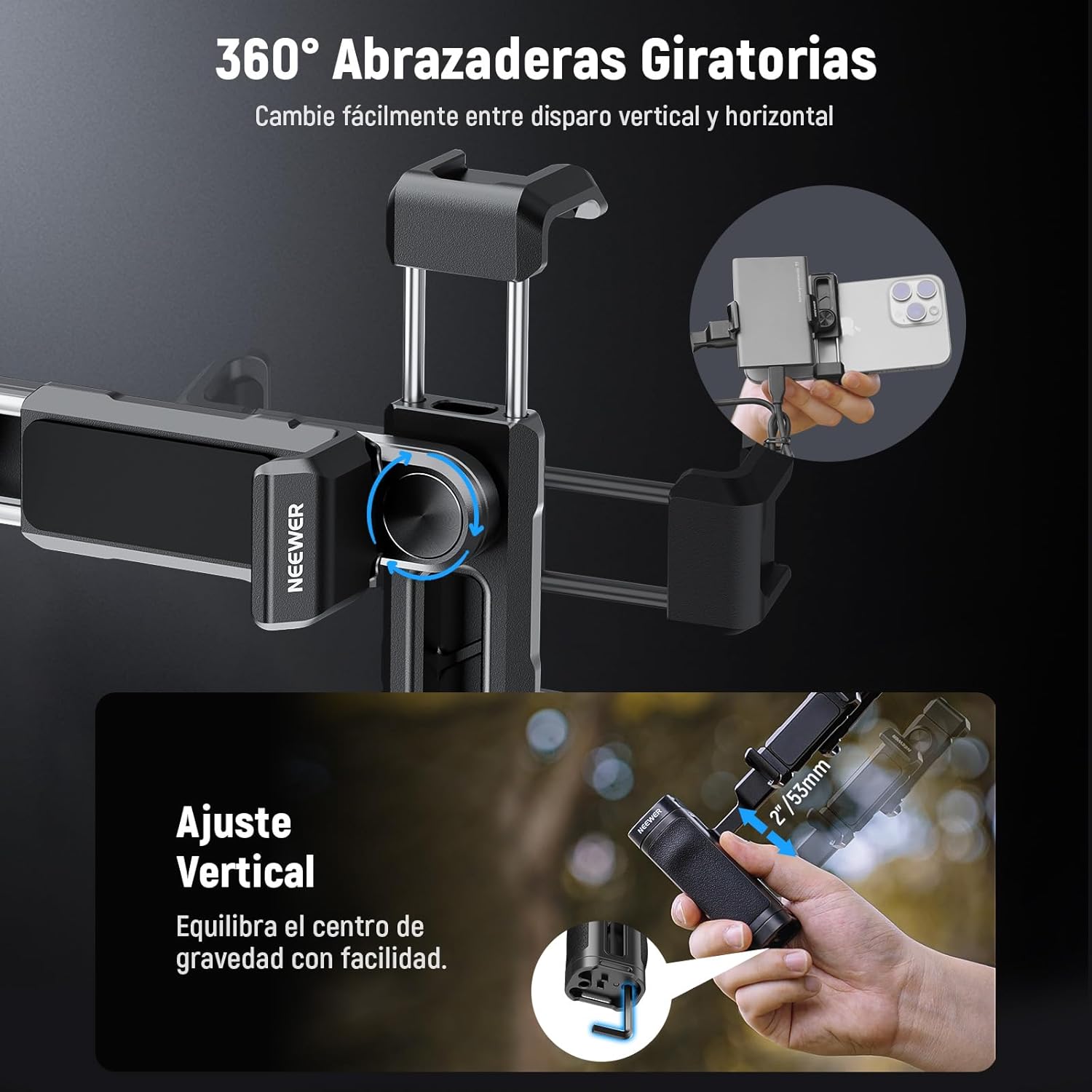 Mango Bluetooth Neewer PA028E con Soporte y Monturas