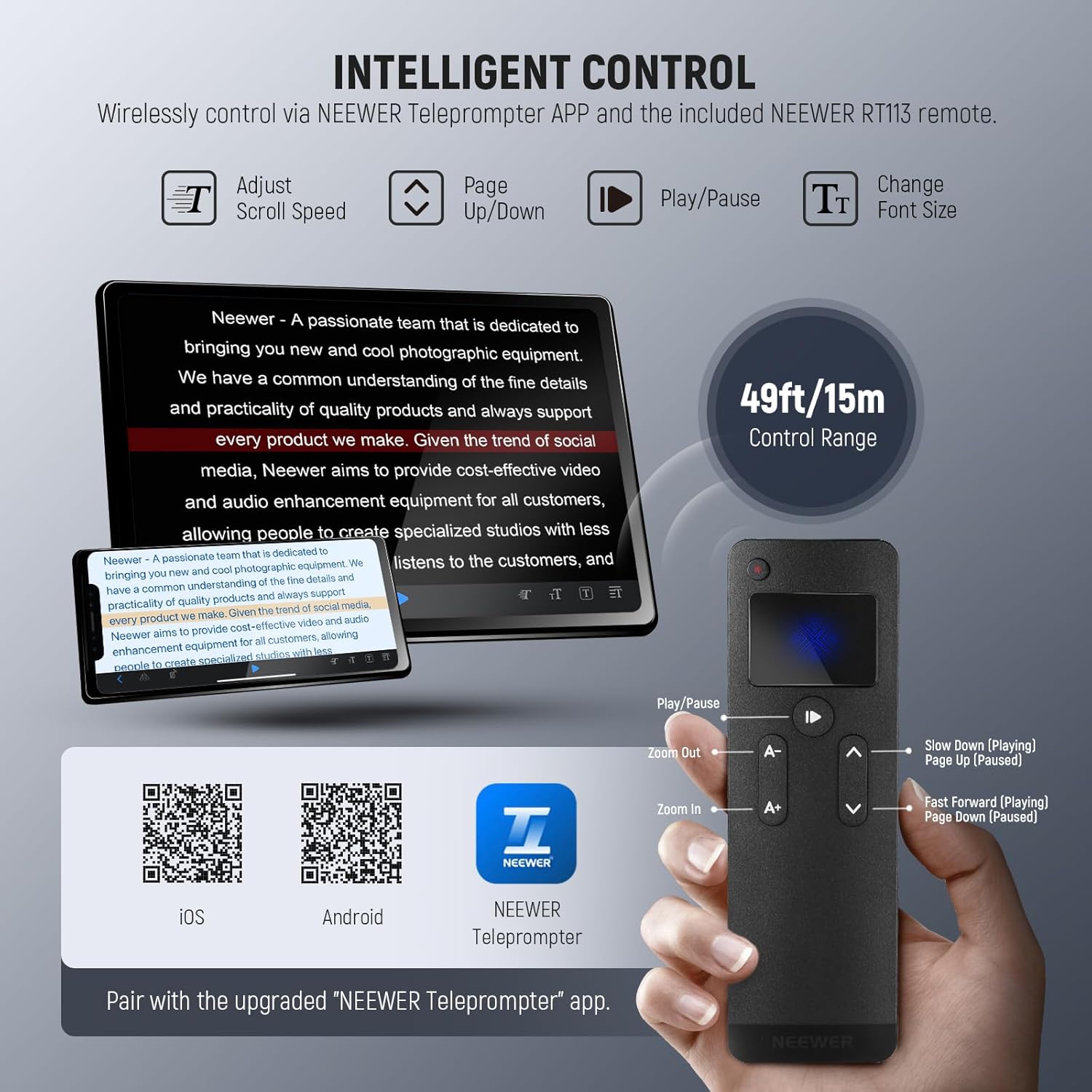 Teleprompter Neewer X12 II para Cámara y Tableta