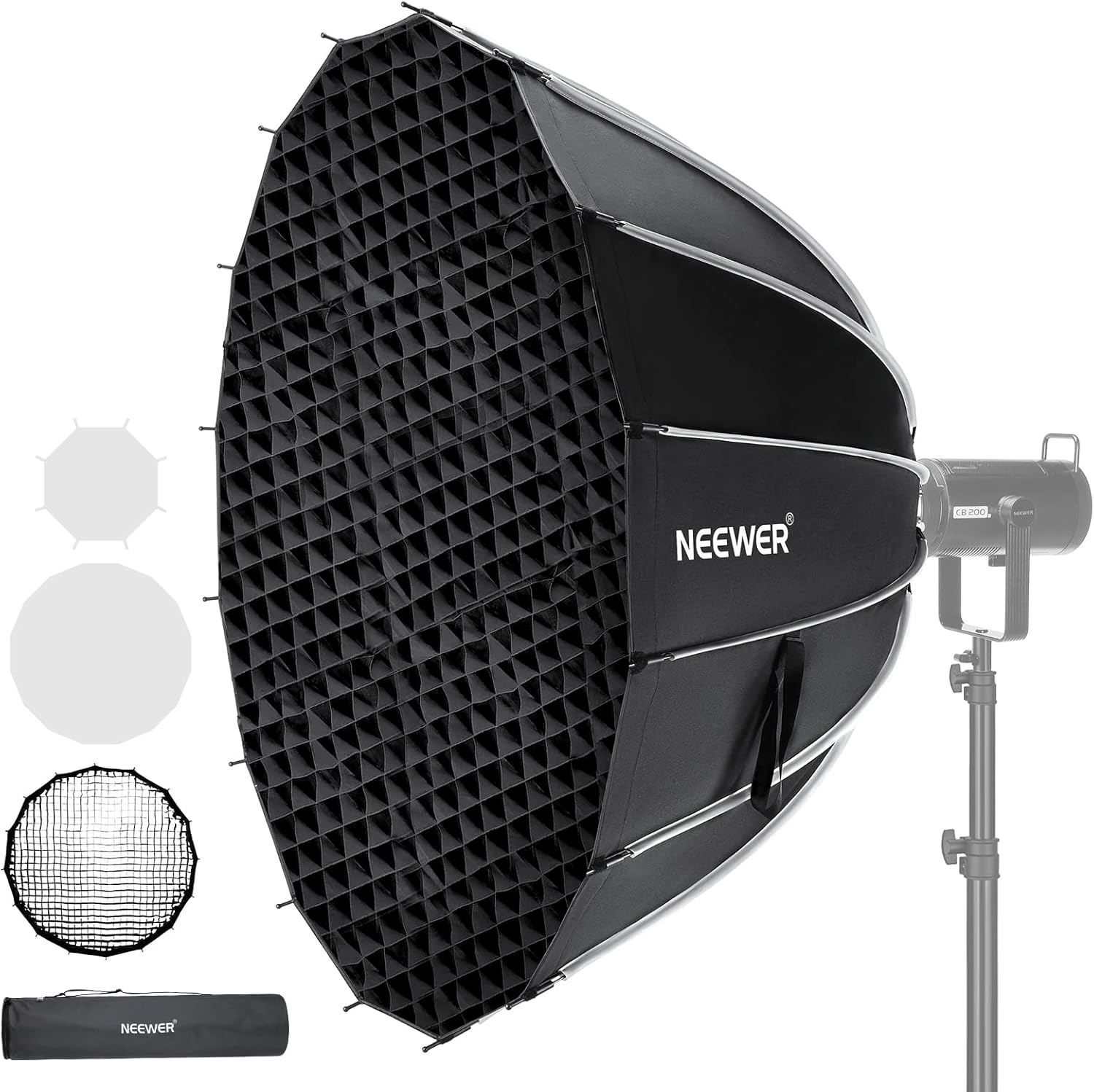 Softbox Parabólico Neewer de 120 cm con Grid