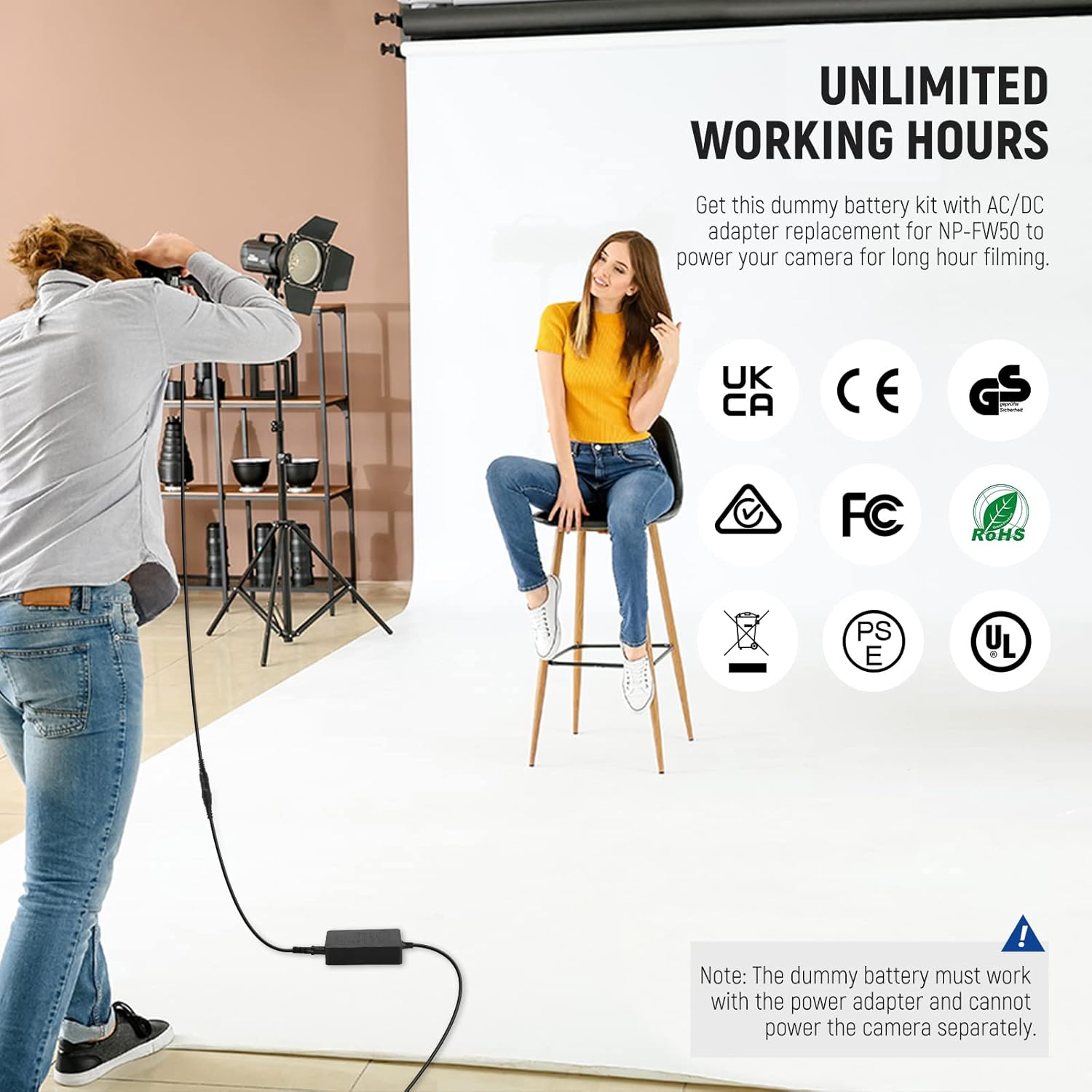 Adaptador Neewer AC-PW20 con Acoplador CC para Sony