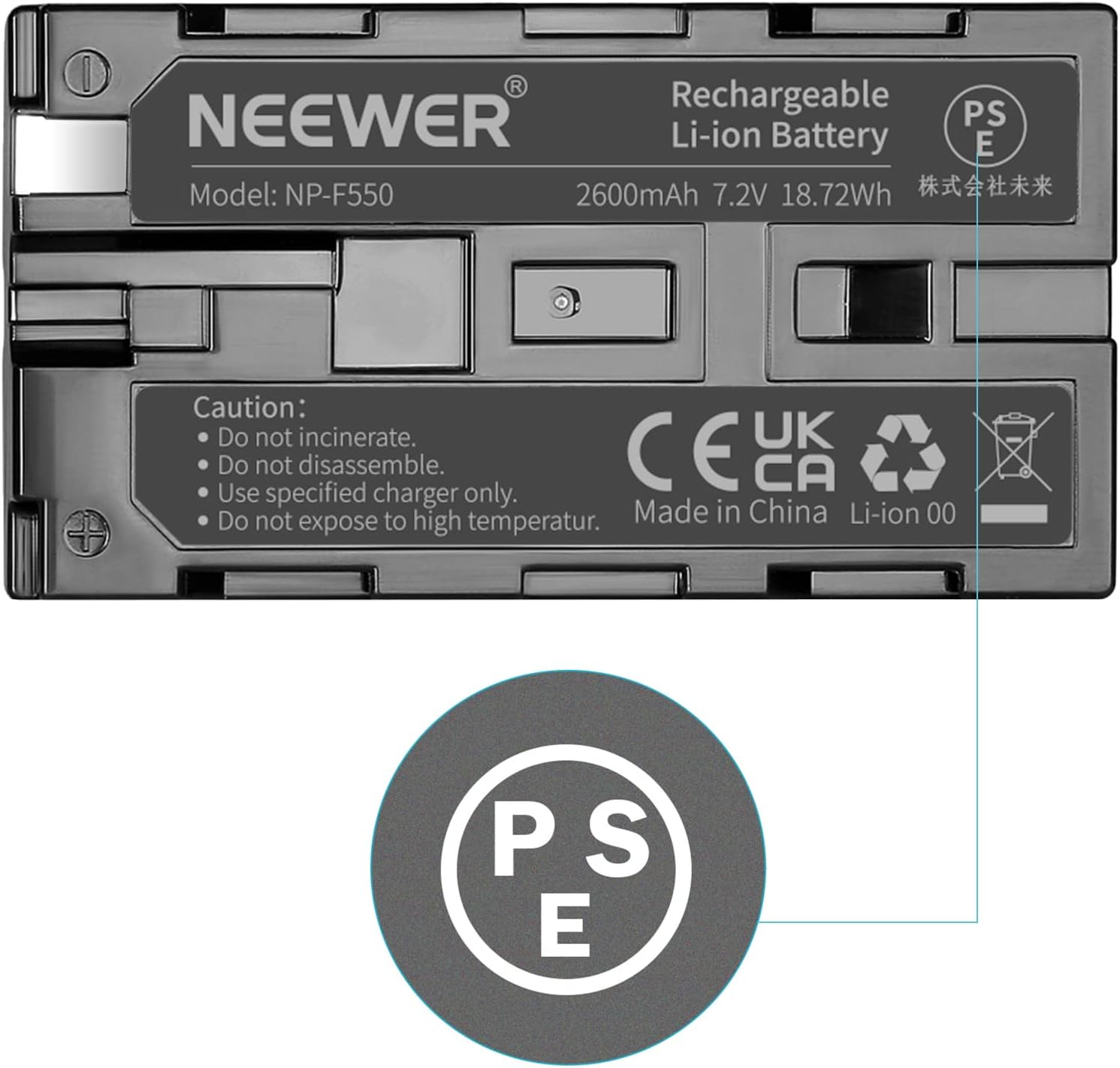 Batería de repuesto Neewer 2600mAh para Sony NP-F550/570/530