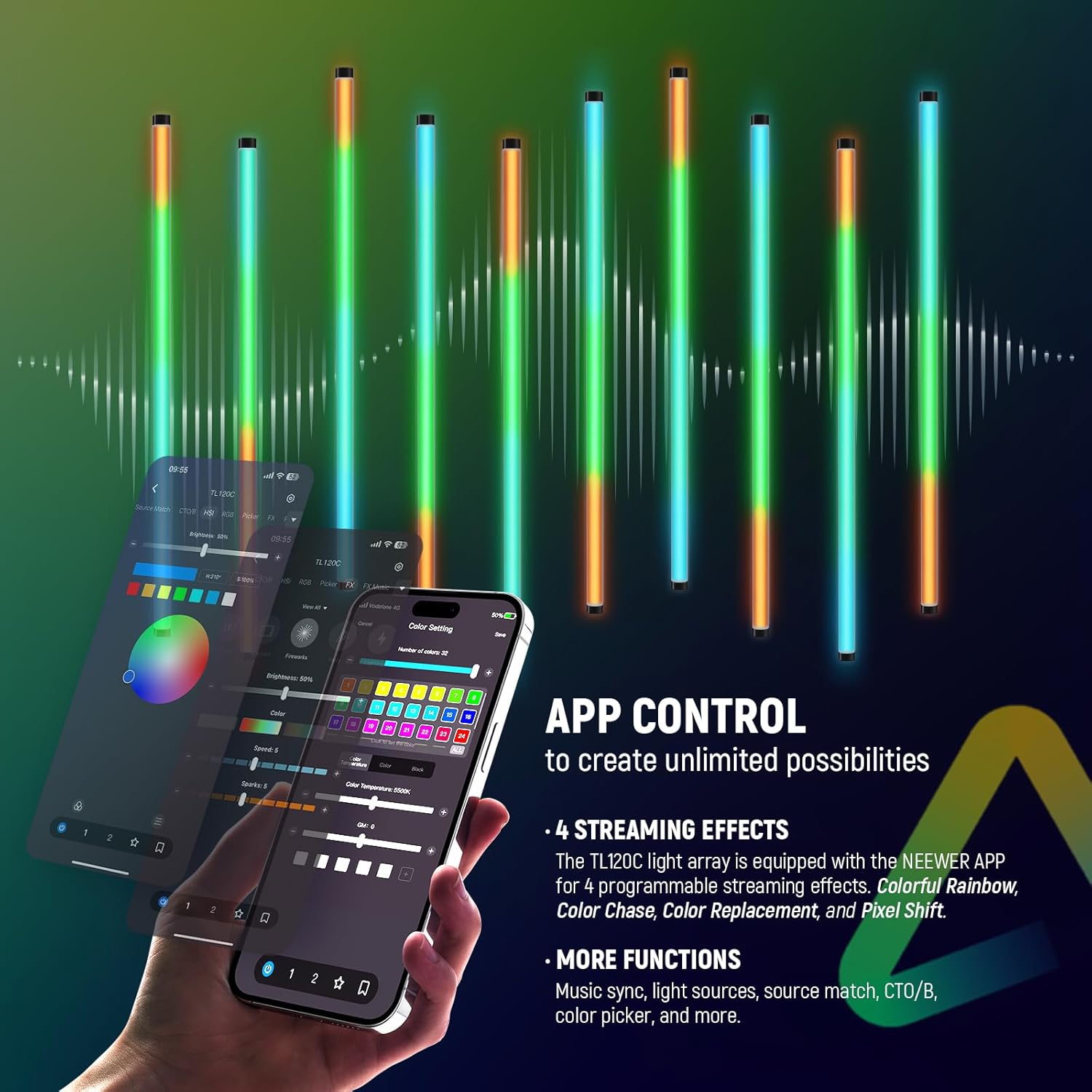 Tubo de Luz RGB Neewer TL120C 120 cm con Control App