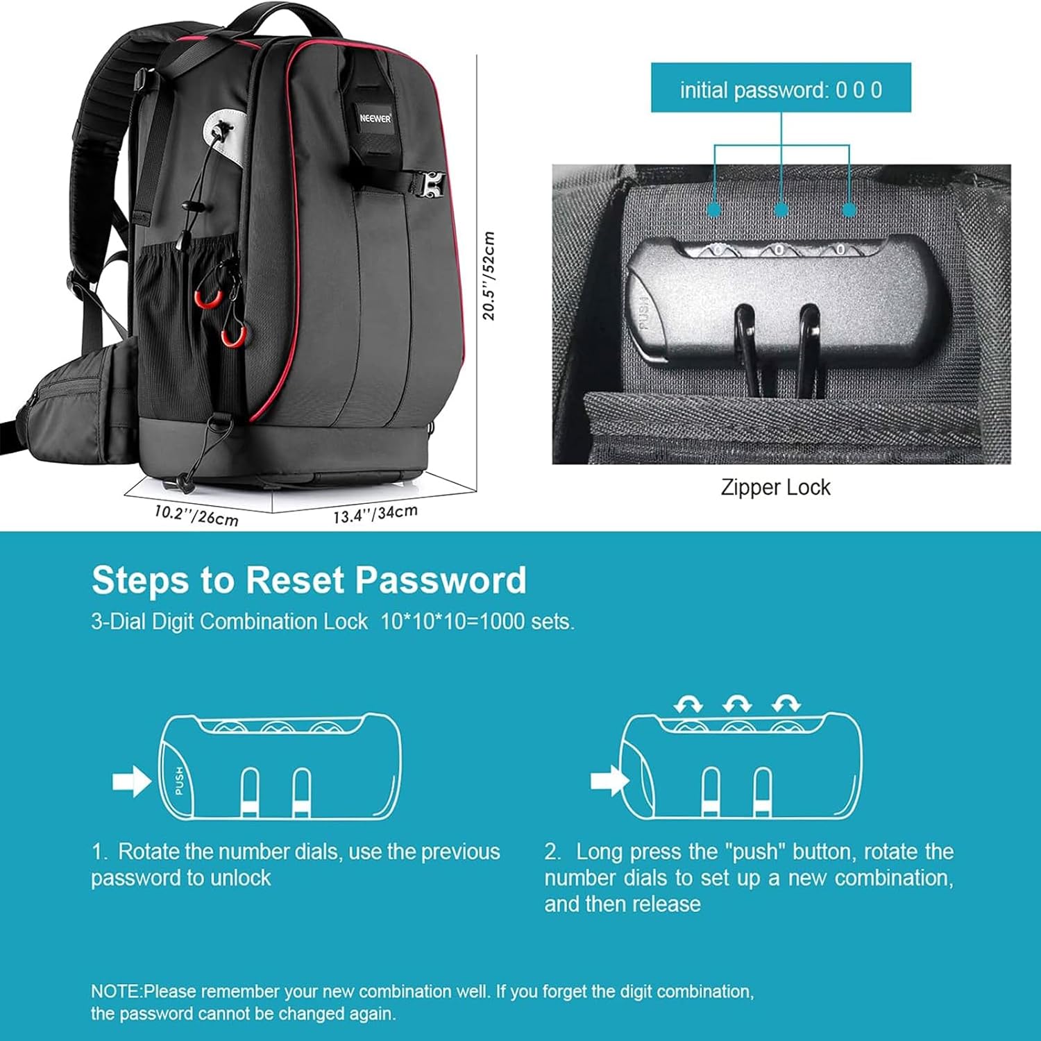 Mochila Neewer 30L Negra para Cámara y Dron