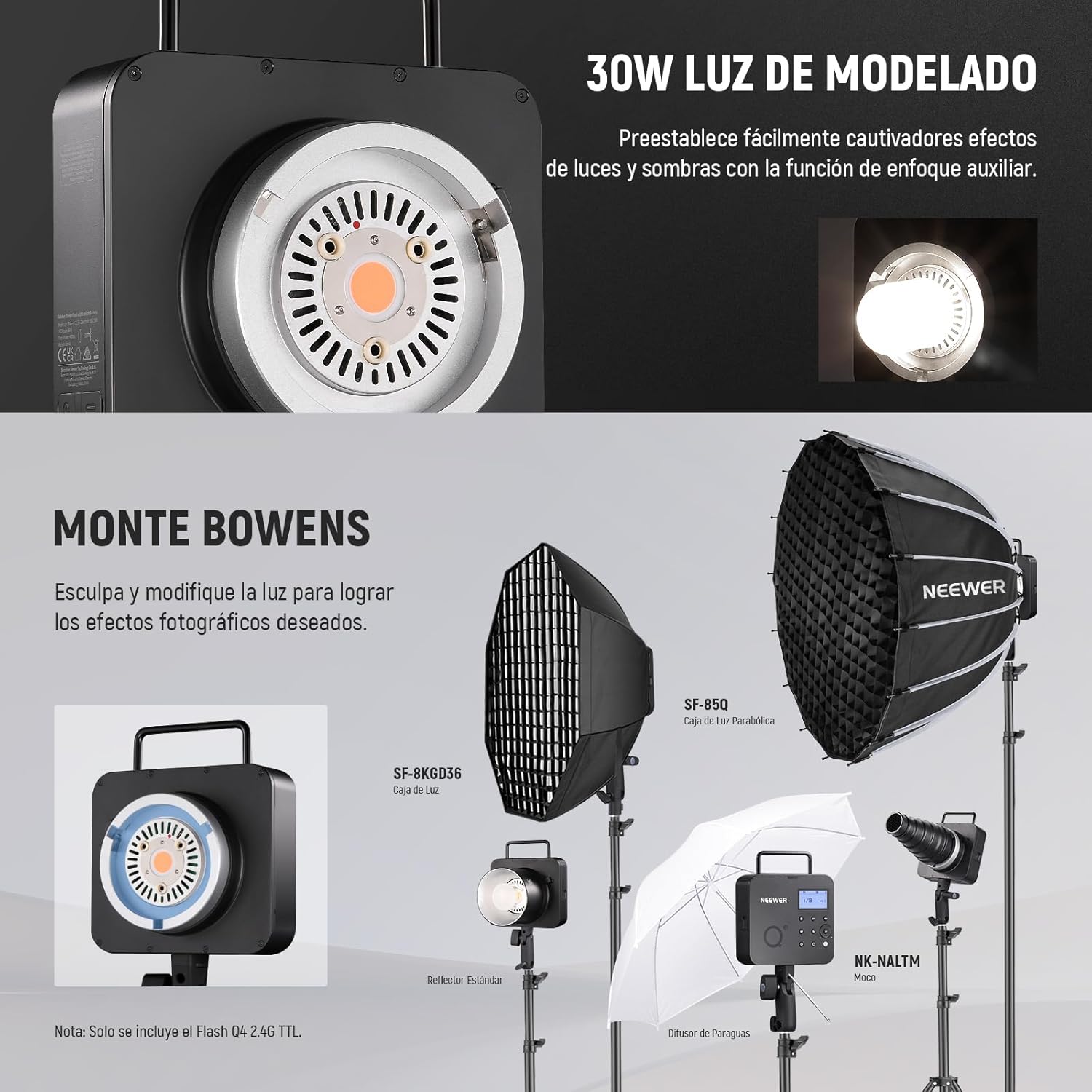 Flash Neewer Q4 400Ws 2,4G TTL