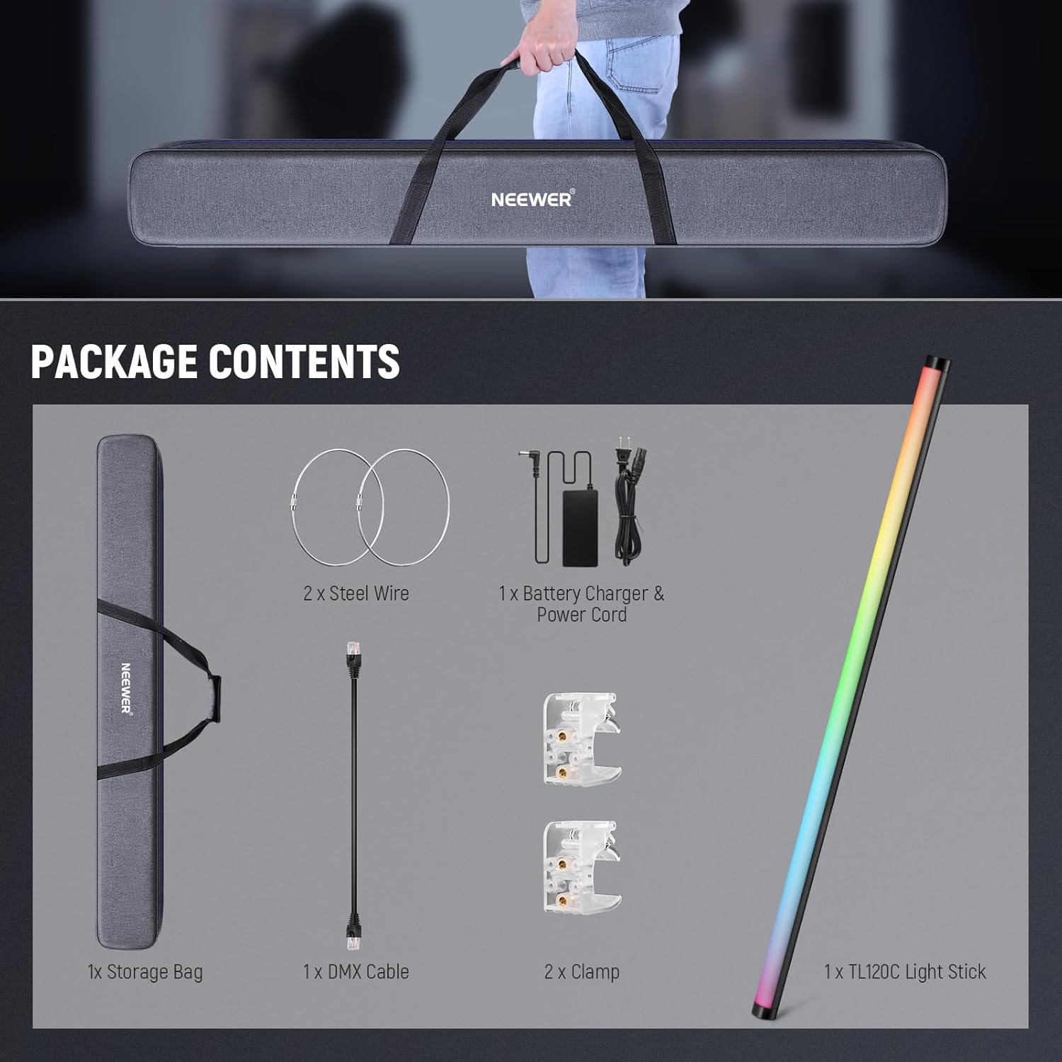 Tubo de Luz RGB Neewer TL120C 120 cm con Control App