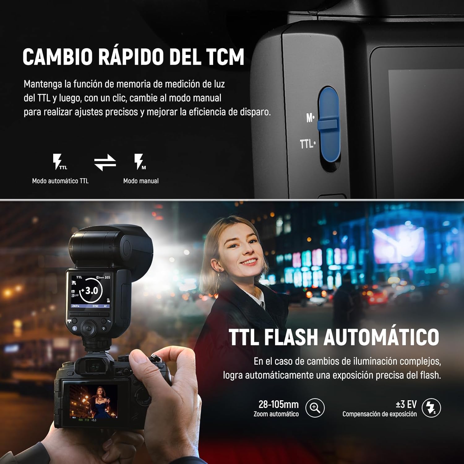 Flash Speedlite Neewer Z2-S TTL Cabeza Redonda Sony