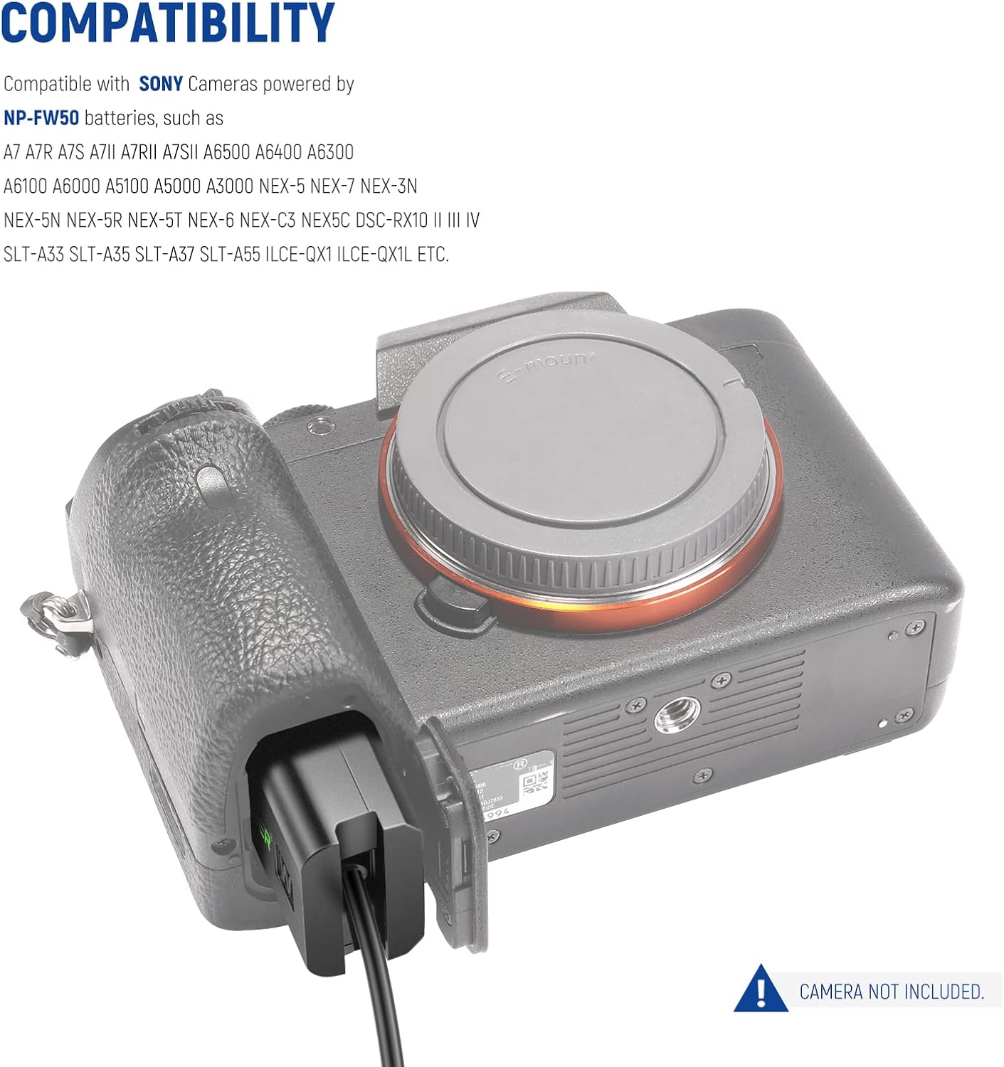 Adaptador Neewer AC-PW20 con Acoplador CC para Sony