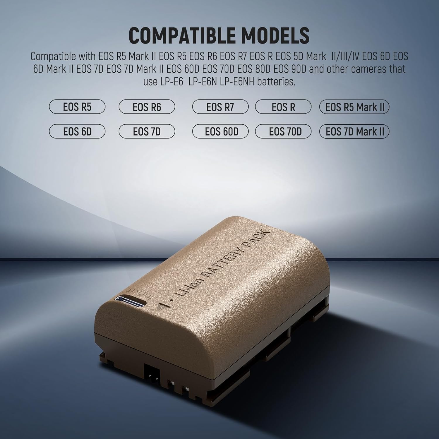 Batería Neewer LP-E6P 2400mAh con Puerto Tipo C