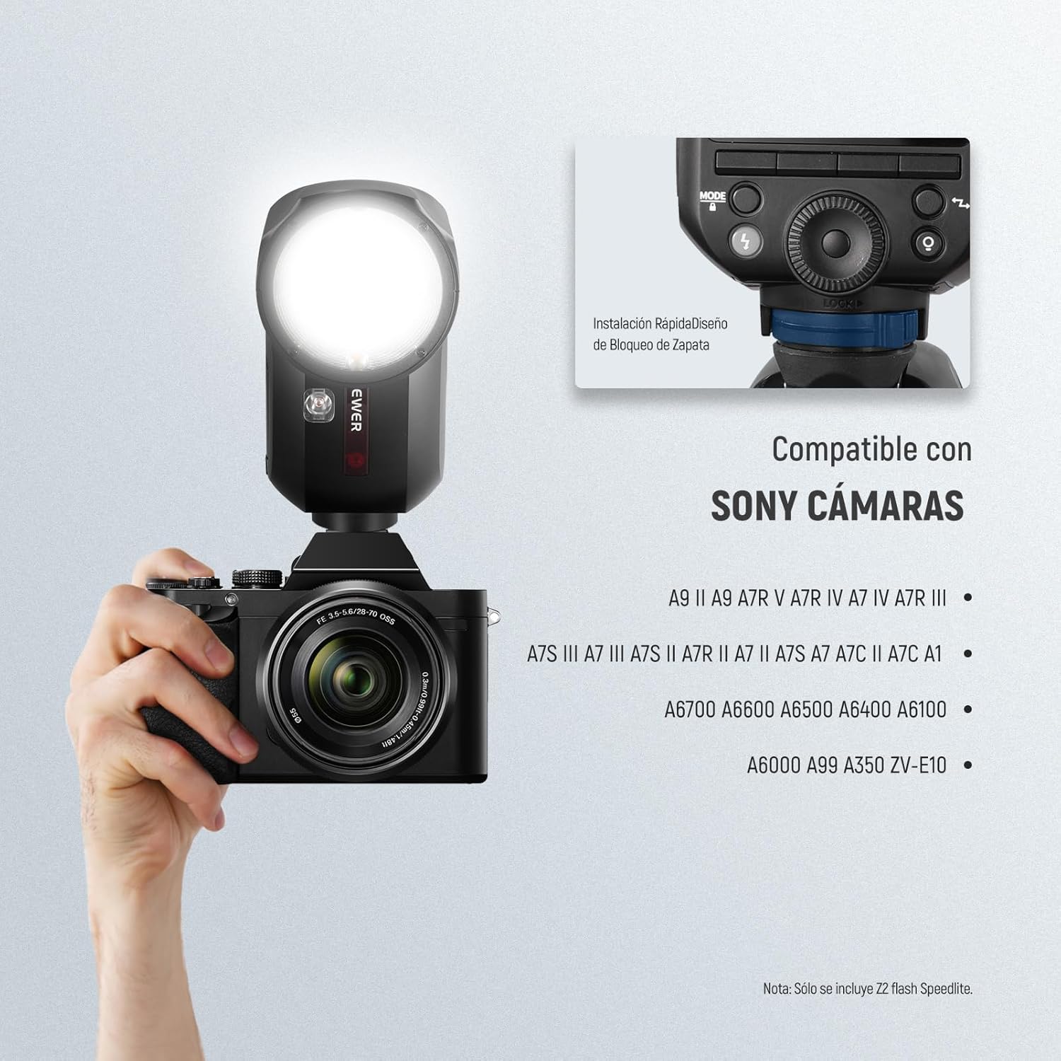 Flash Speedlite Neewer Z2-S TTL Cabeza Redonda Sony