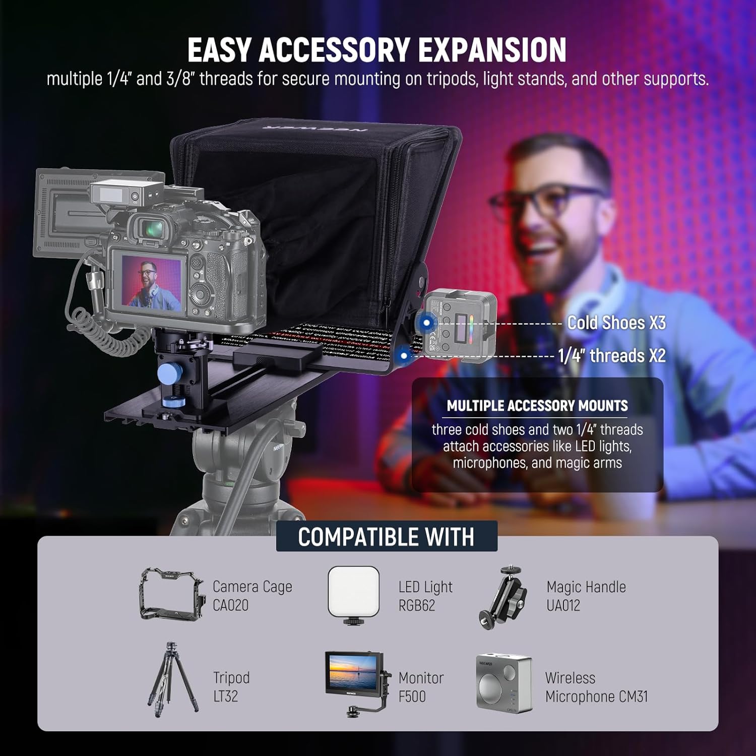 Teleprompter Neewer X12 II para Cámara y Tableta