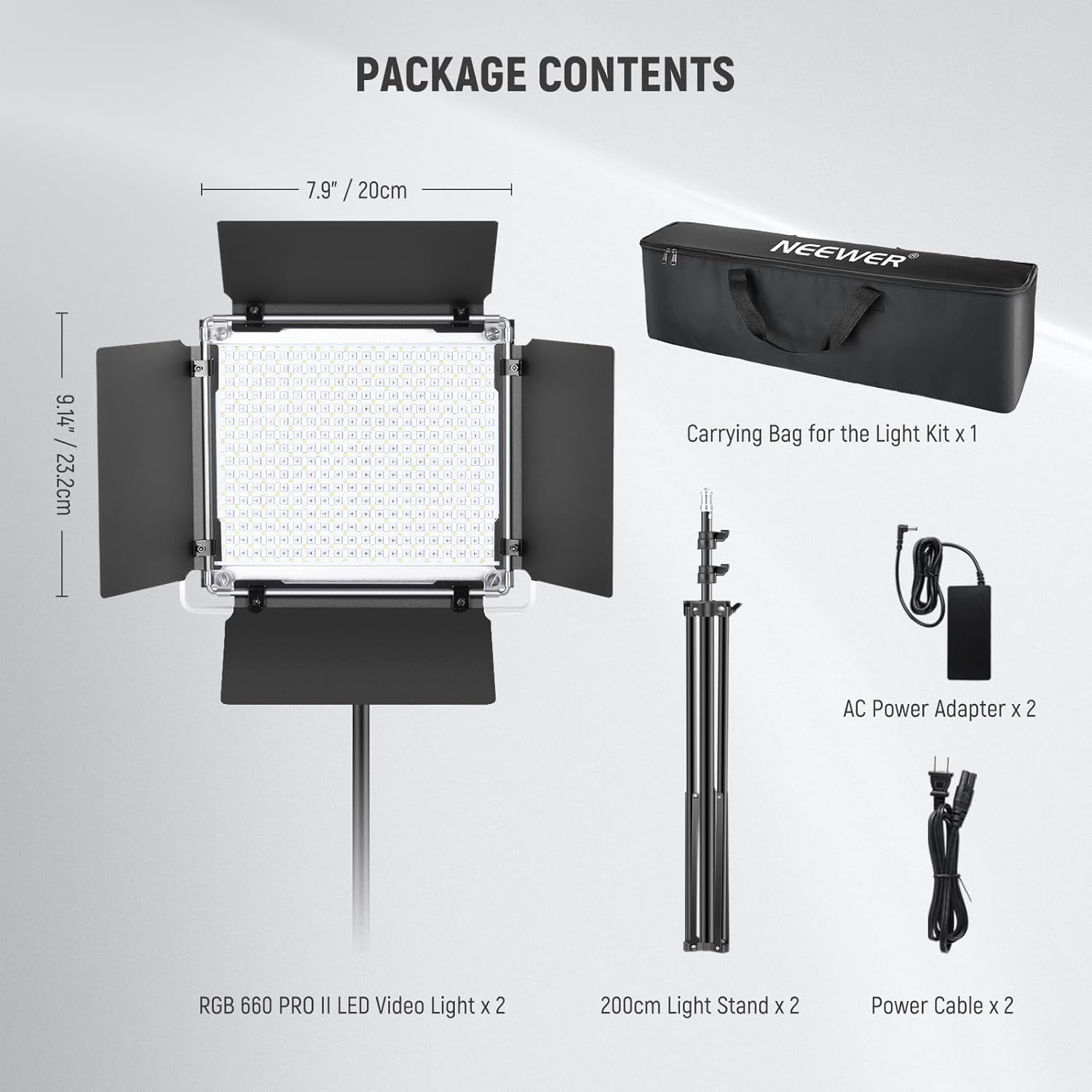 Kit LED Neewer 660 PRO II RGB con App y Soportes