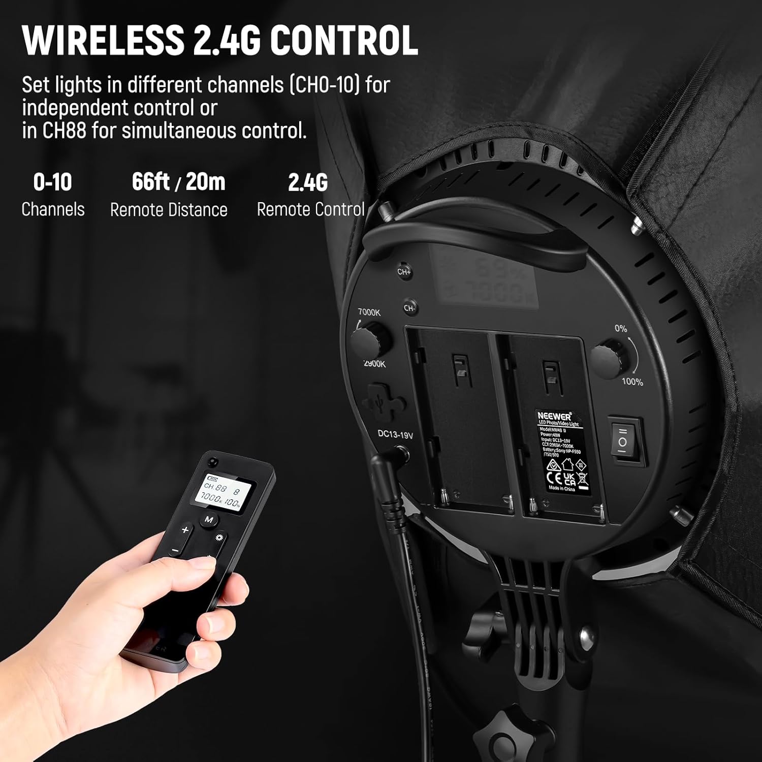 Kit de Luz Led Neewer NW48 II de 48 W con Control Remoto