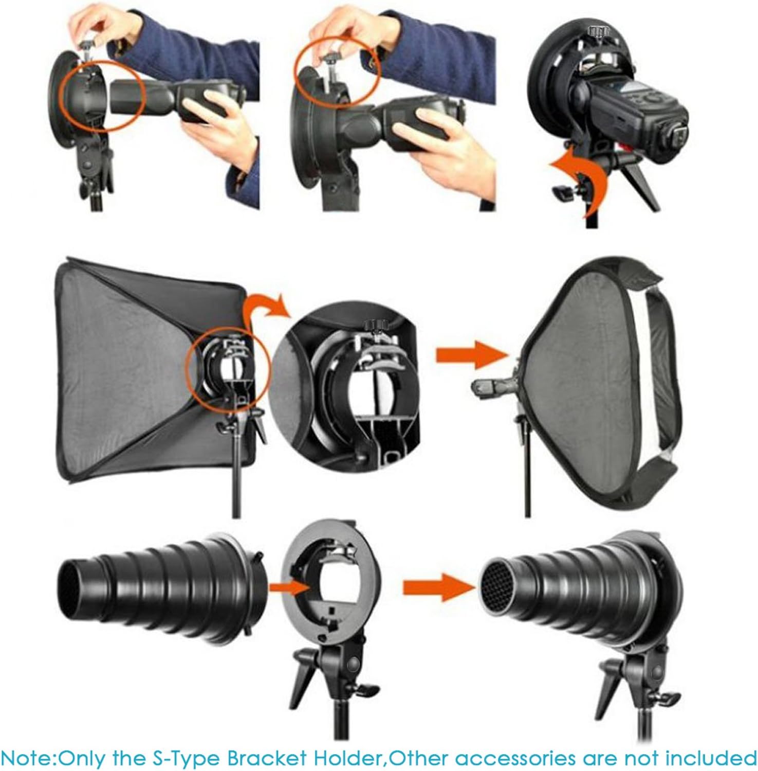 Soporte de montaje tipo S Neewer para flash Speedlite