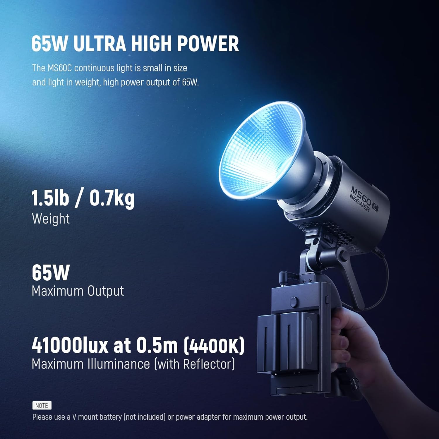 Foco de mano con luz LED RGB para video Neewer MS60C