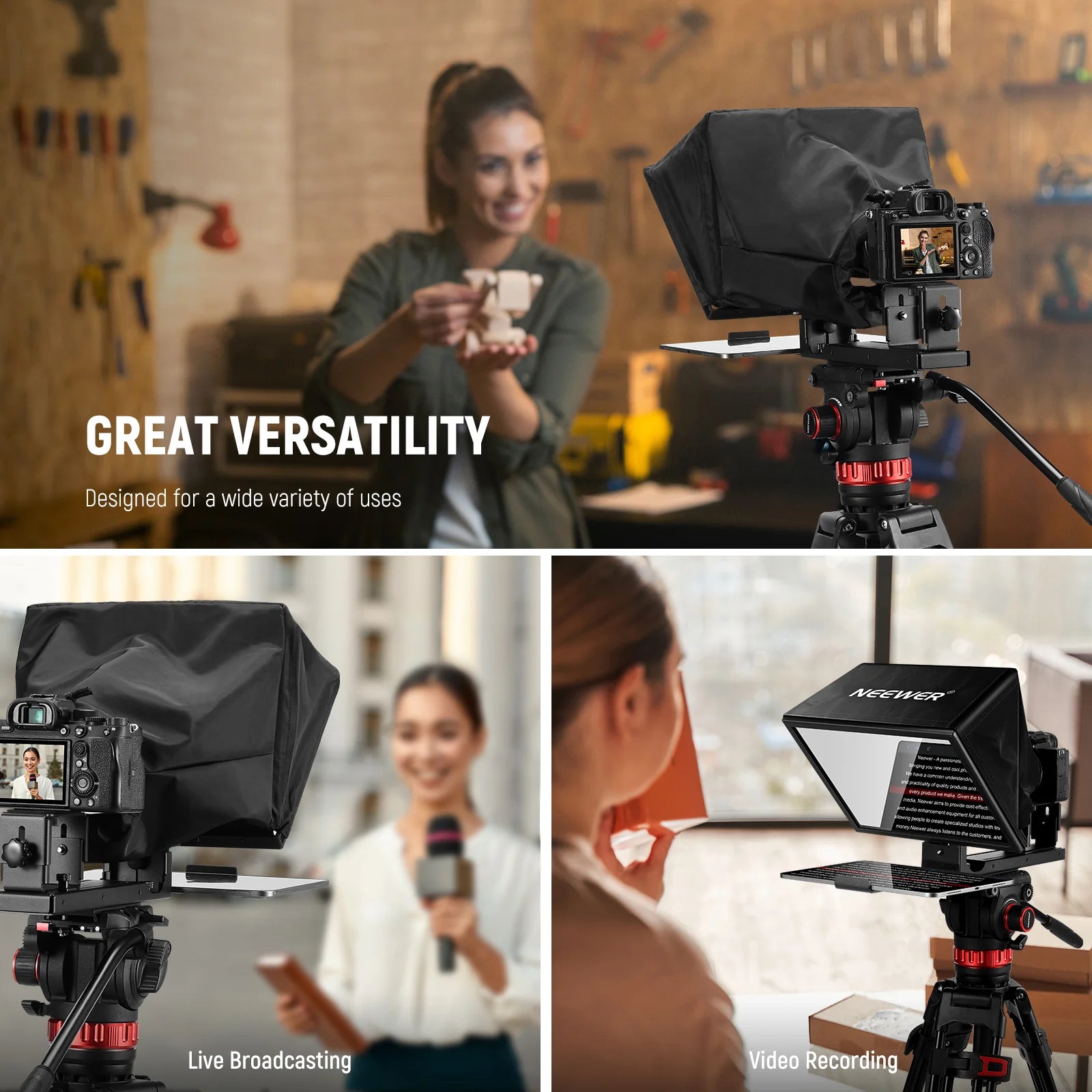 Teleprompter de aleación de aluminio NEEWER BASICS X12B