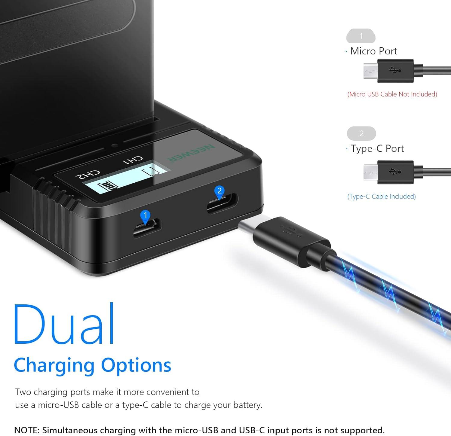Cargador Dual USB Neewer para Baterías Sony NP-F