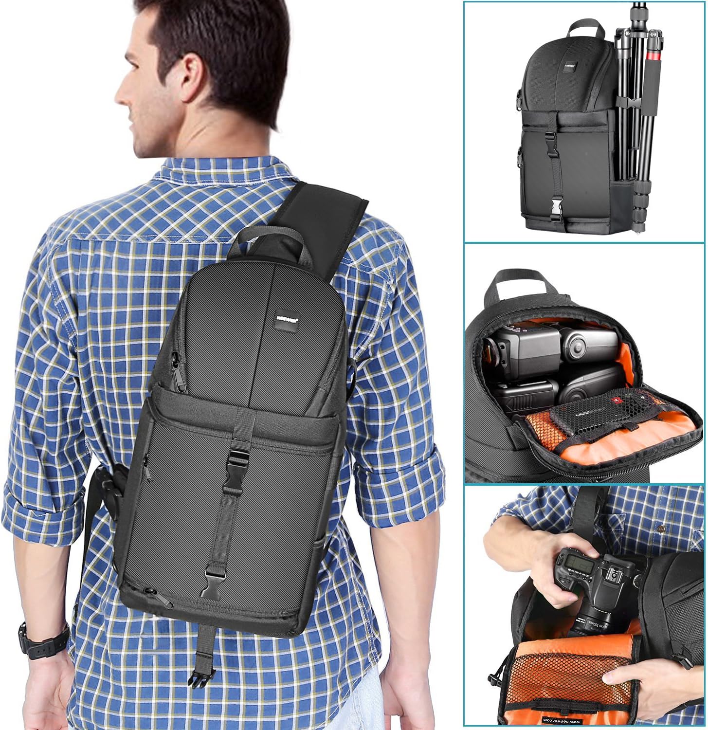 Mochila Bandolera para Cámara Neewer (Negra)