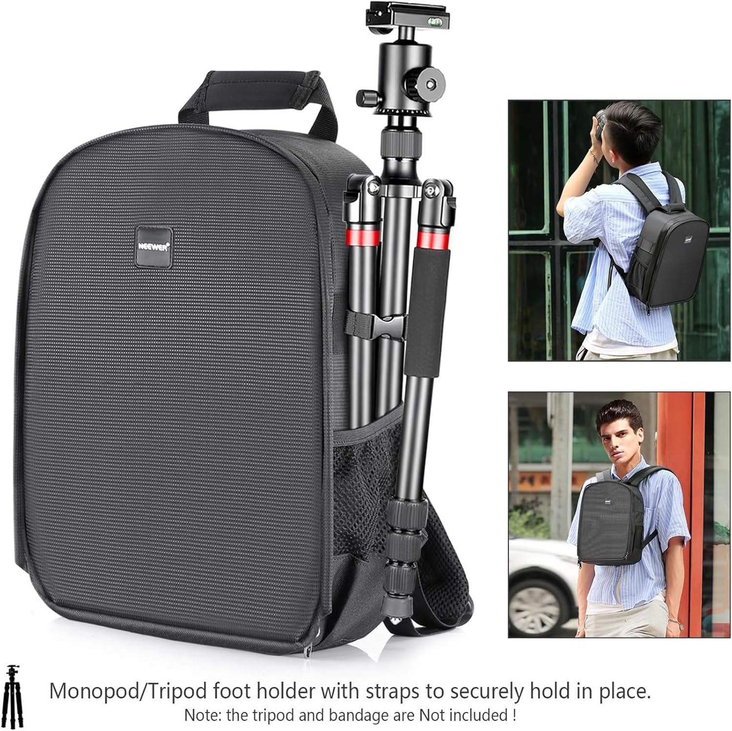 Mochila Neewer para Cámara 11L Negra con Interior Gris