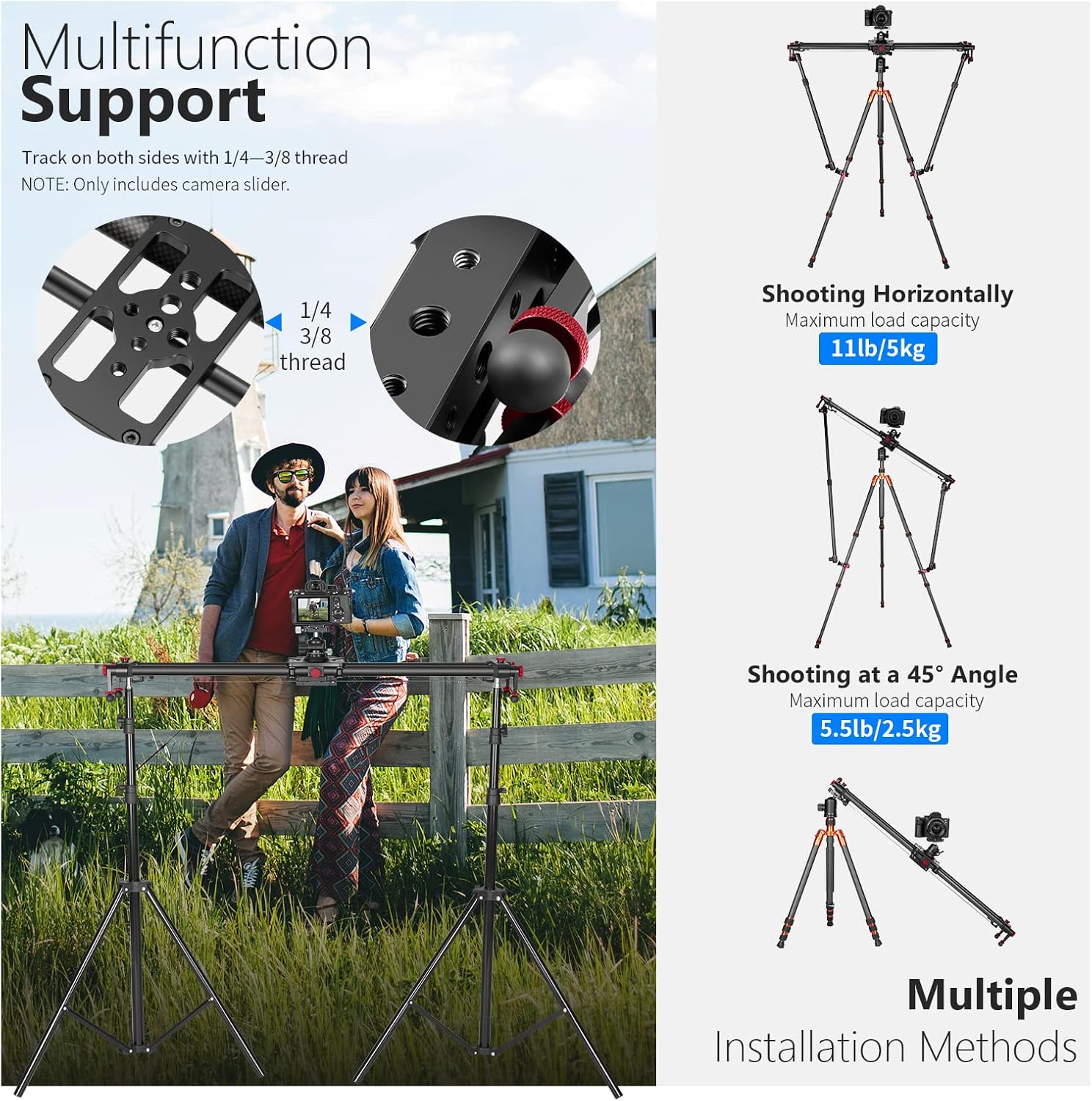 Slider Motorizado Neewer ER1 de Fibra de Carbono 100 cm