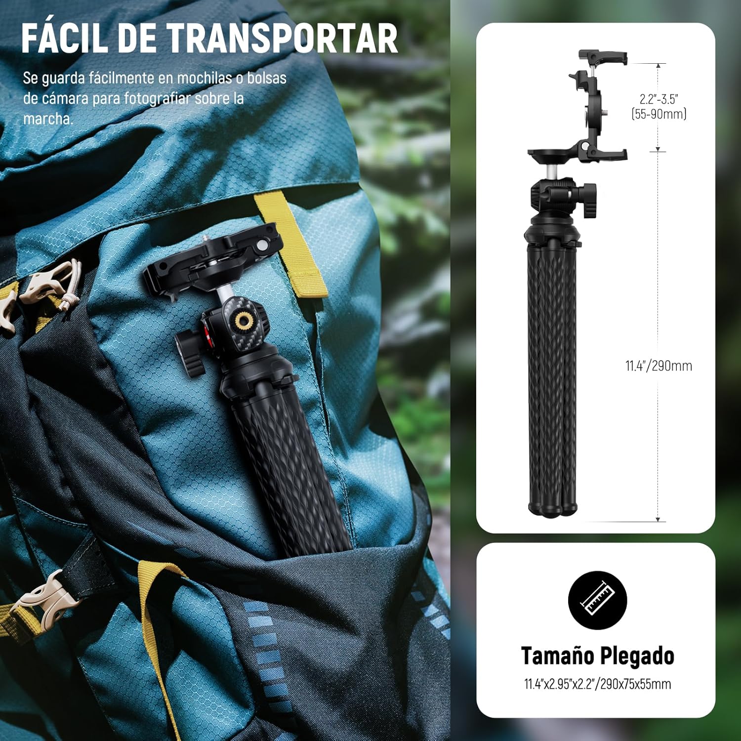 Trípode Flexible Neewer T34 con Cabezal Bola y Soporte Móvil