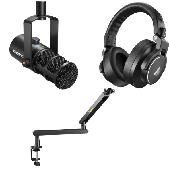 Kit Streaming Profesional Maono Microfono PD400x + Audífonos Mh700 + Brazo Ba92